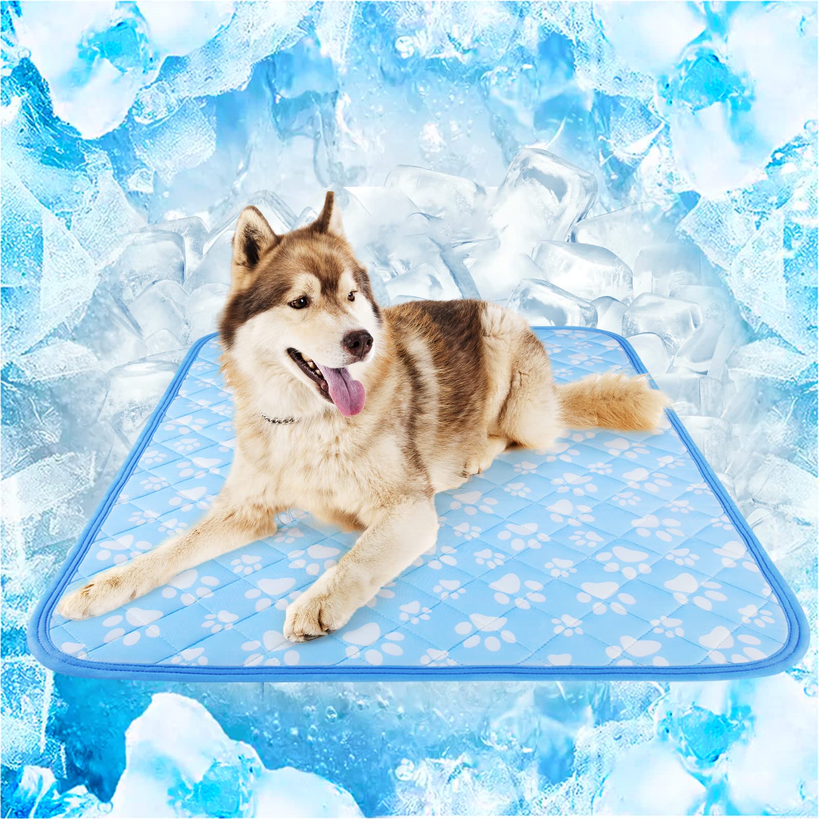 Rywell Upgrade Dog Cooling Mat, Cooling Mat For Dogs Large 36'' X 27'', Arc-Chill Q-Max＞0.5 Endothermic Color-Changing Washable Dog Cooling Pad For Summer Outdoor Bed, Non-Slip&Foldable