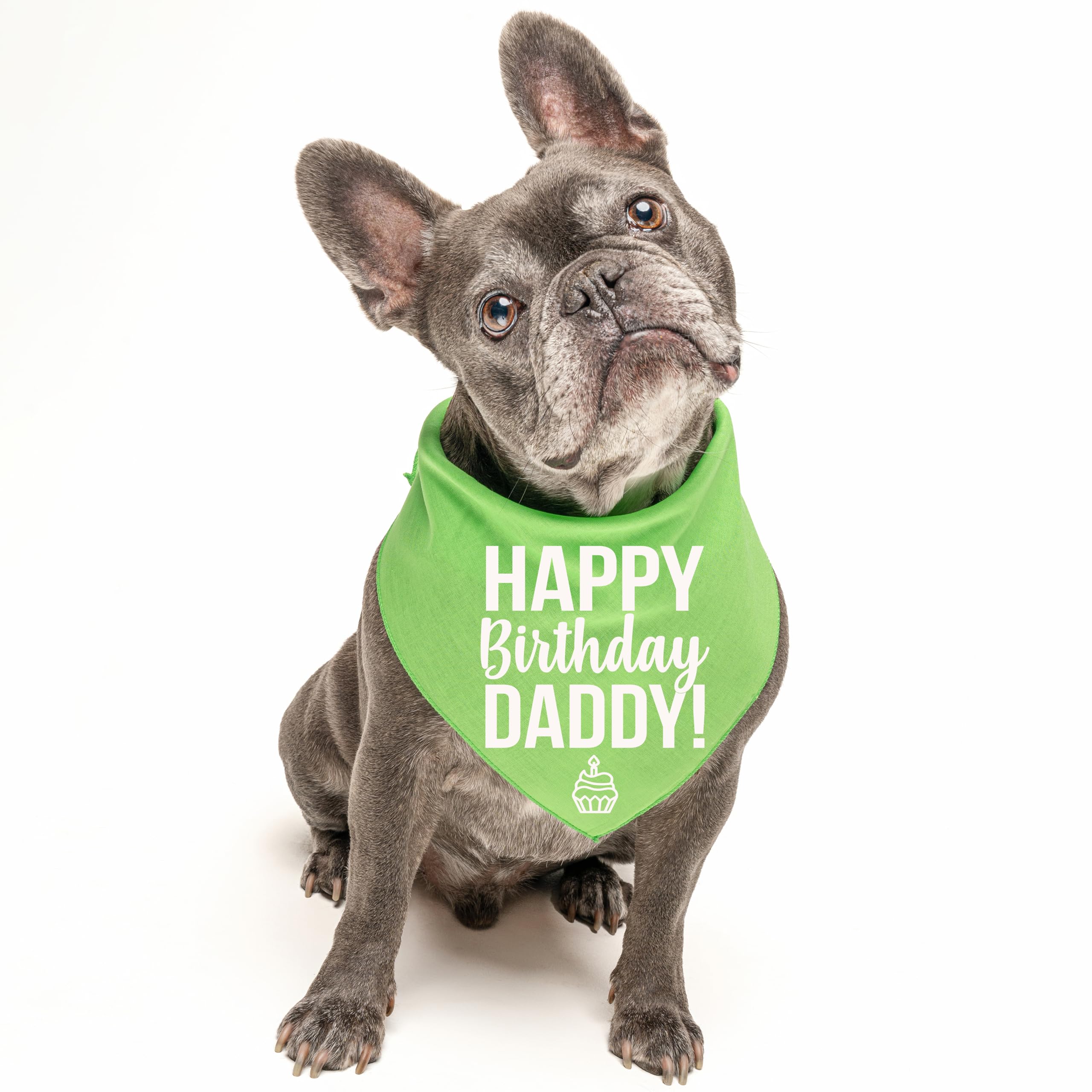 Happy Birthday Daddy! Dog Bandana | 100% Cotton Adjustable Triangle | Made In Usa | Birthday Pawty | Party Theme | Celebration P