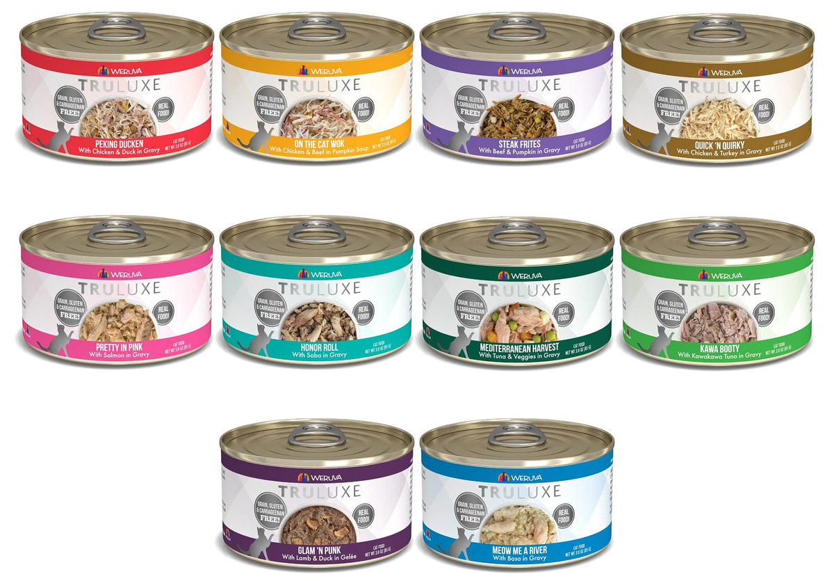 Weruva Truluxe Grain-Free Wet Cat Food Variety Pack Box - All 10 Flavors - 3 Ounces Each (20 Total Cans - 2 Of Each Flavor)