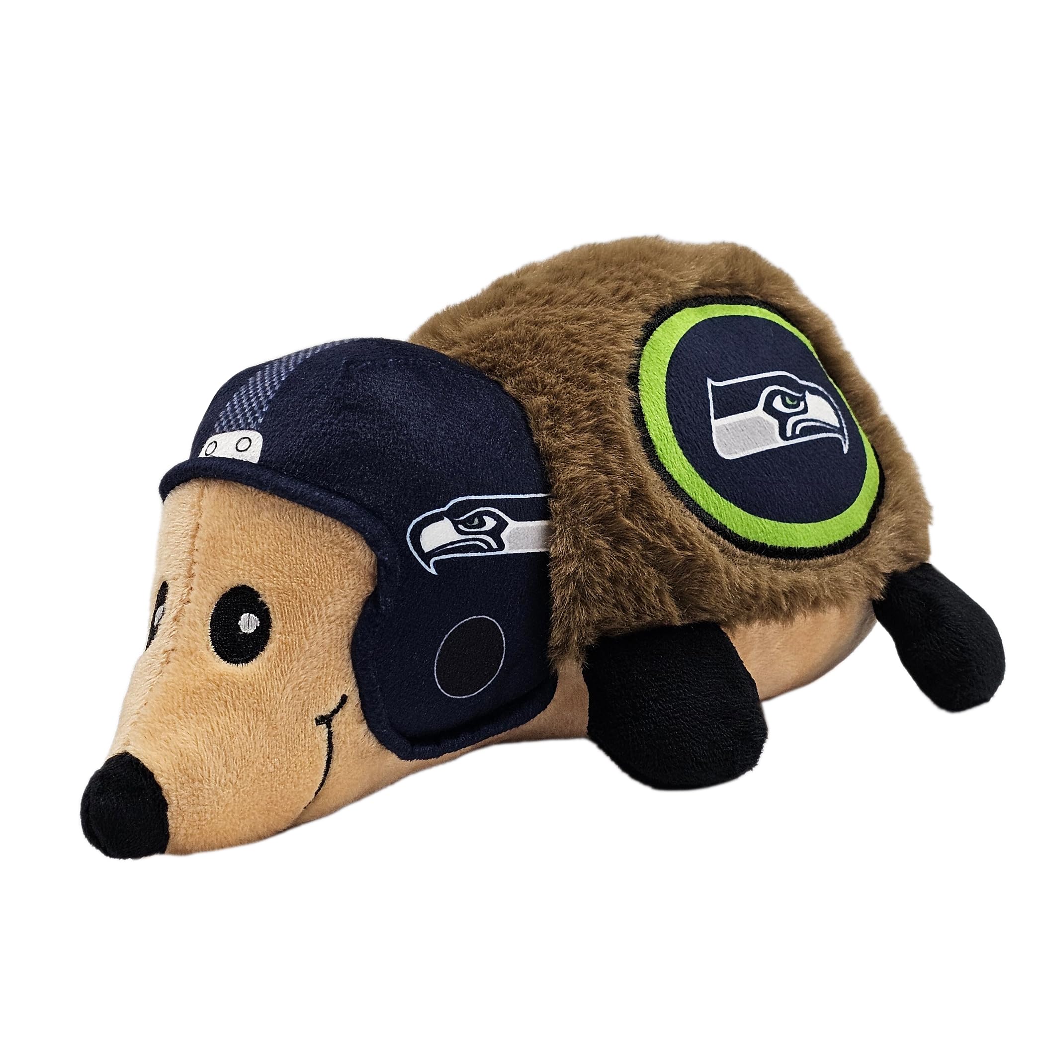 Nfl Seattle Seahawks Plush Hedgehog Toy For Dogs & Cats, Cool Soft Pet Toy For Fun And Interactive Play, Dog Chew Toy With Squea