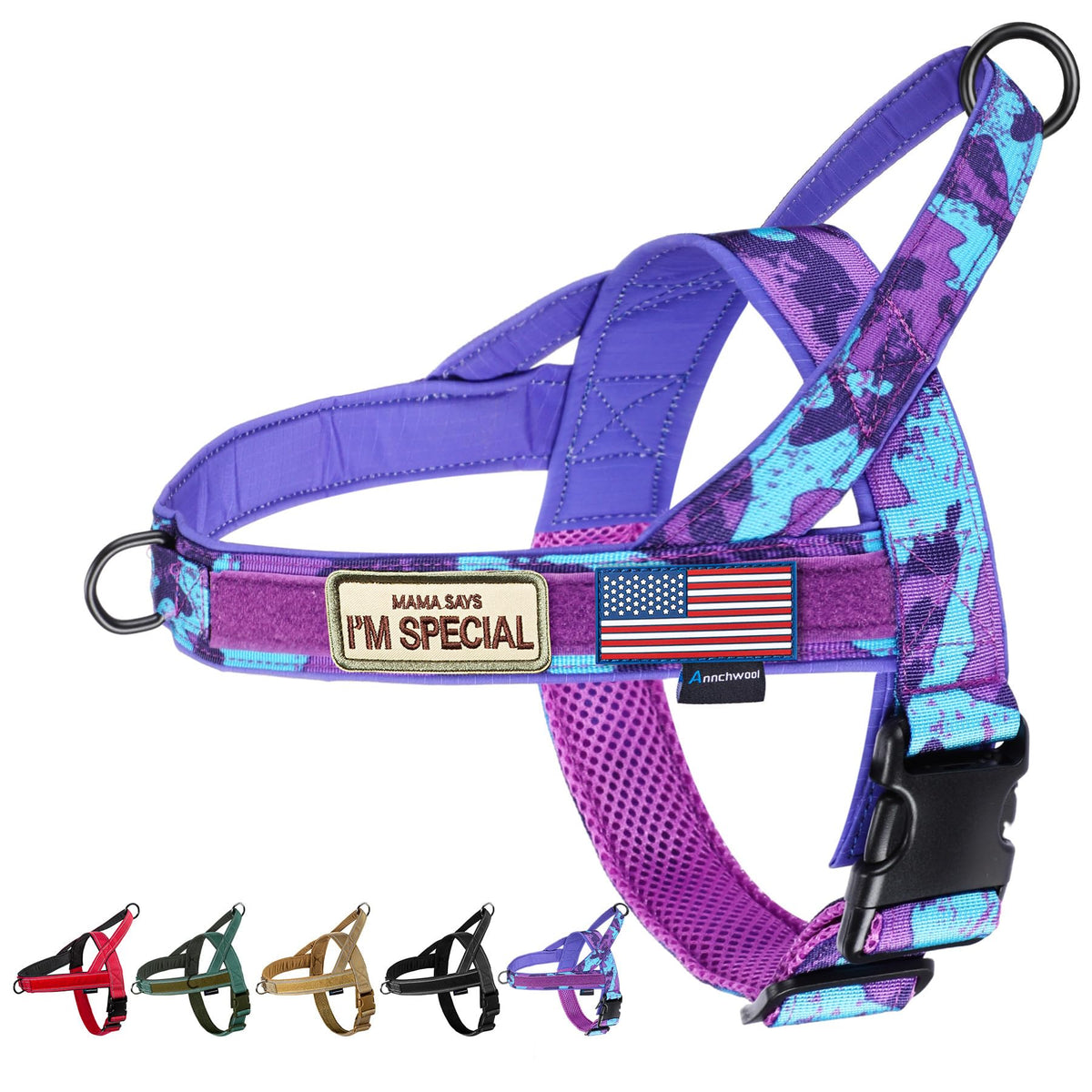 Annchwool No Pull Dog Harness With Soft Padded Handle,Escape Proof And Quick Fit To Adjust Dog Harness,Easy For Training Walking