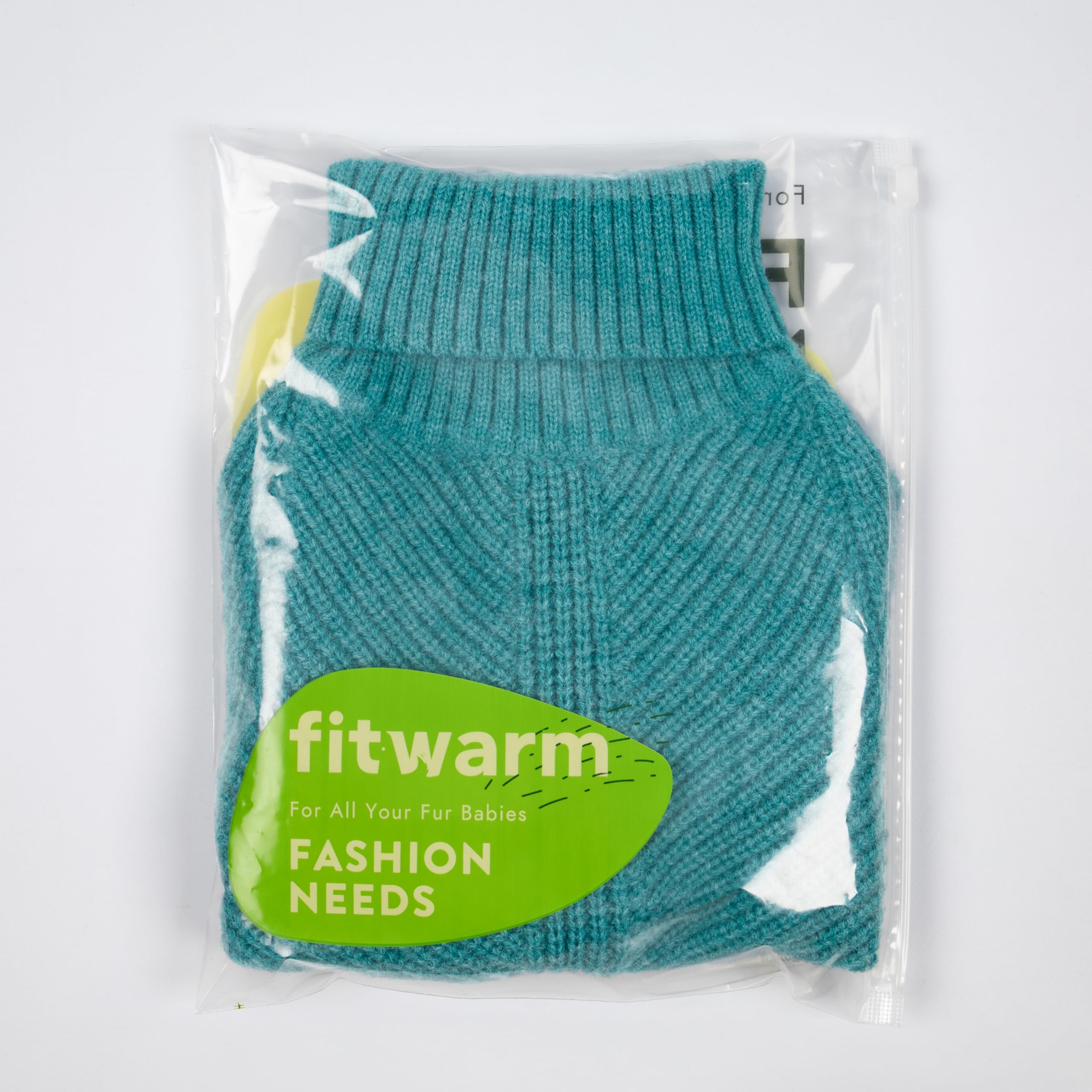Fitwarm Turtleneck Dog Knitted Sweater, Thermal Dog Winter Clothes For Small Dogs Boy Girl, Dog Sweater Doggy Pullover Jumper, Pet Outfit, Teal Blue, Large
