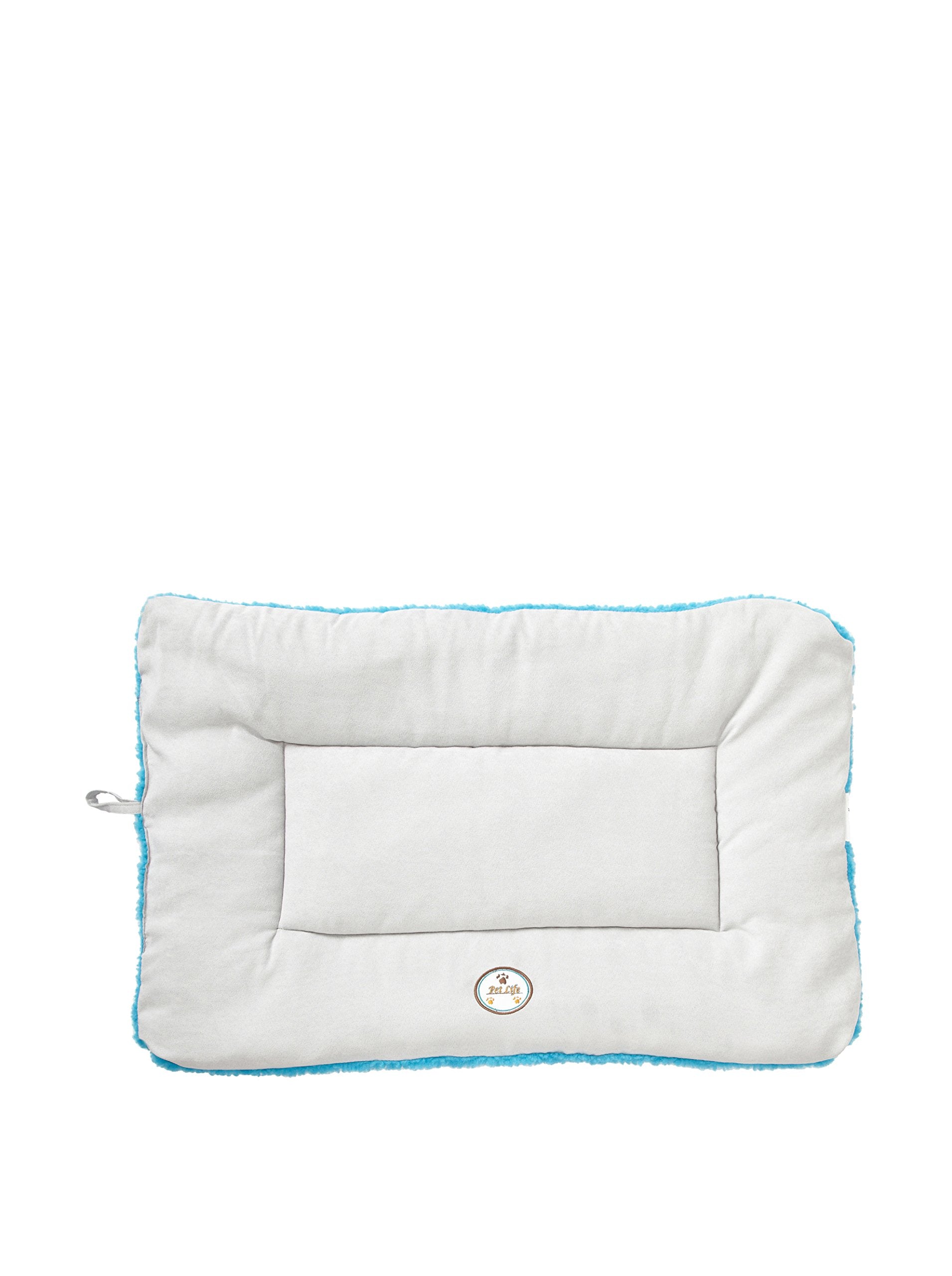 Pet Life Eco-Paw Reversible Polyfill Fashion Pet Dog Bed Mat Lounge, MD, Blue/Aqua