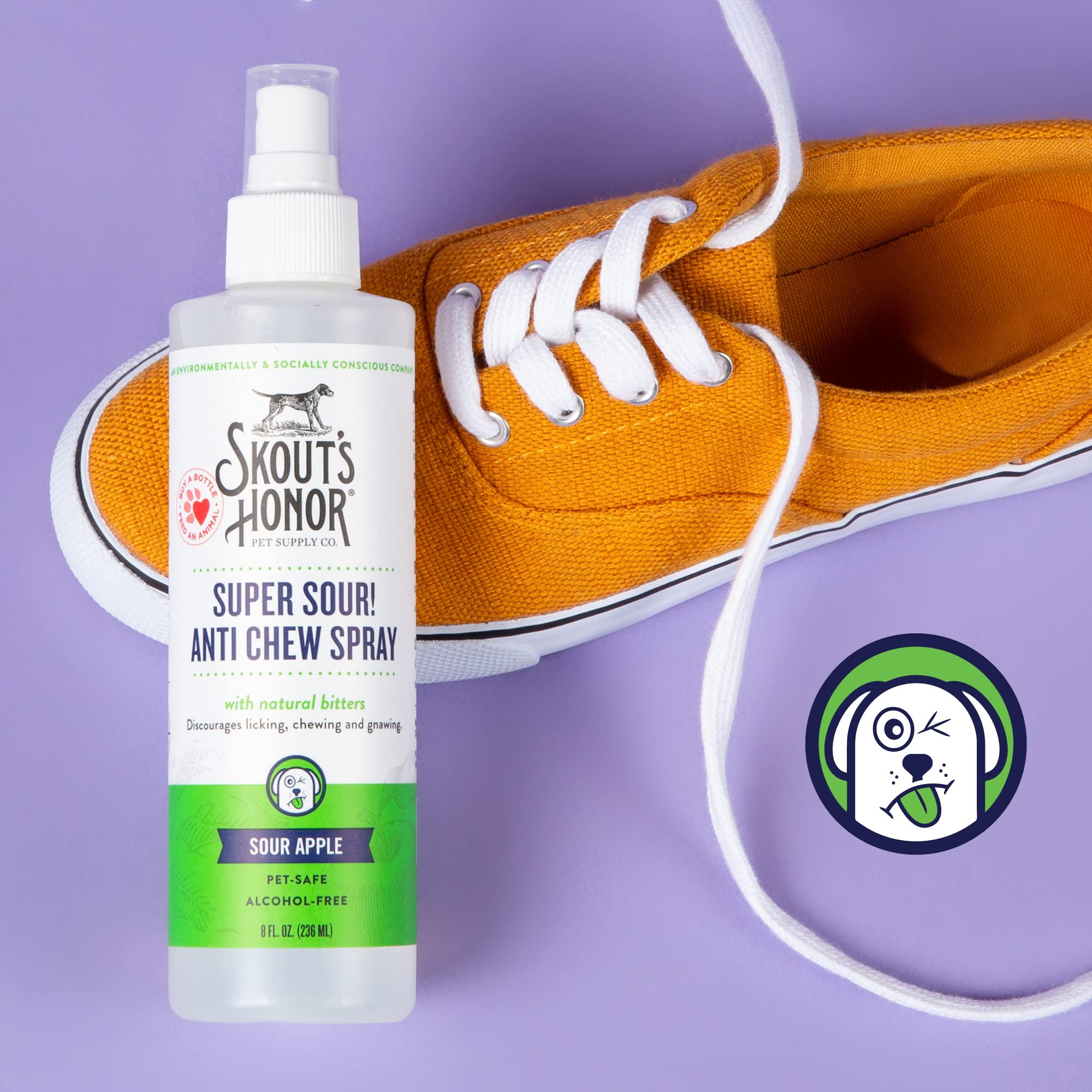 SKOUT'S HONOR Super Sour! Anti Chew Spray - Natural Bitter Formula to Deter Chewing, Licking, and Biting - Safe for Indoor and O