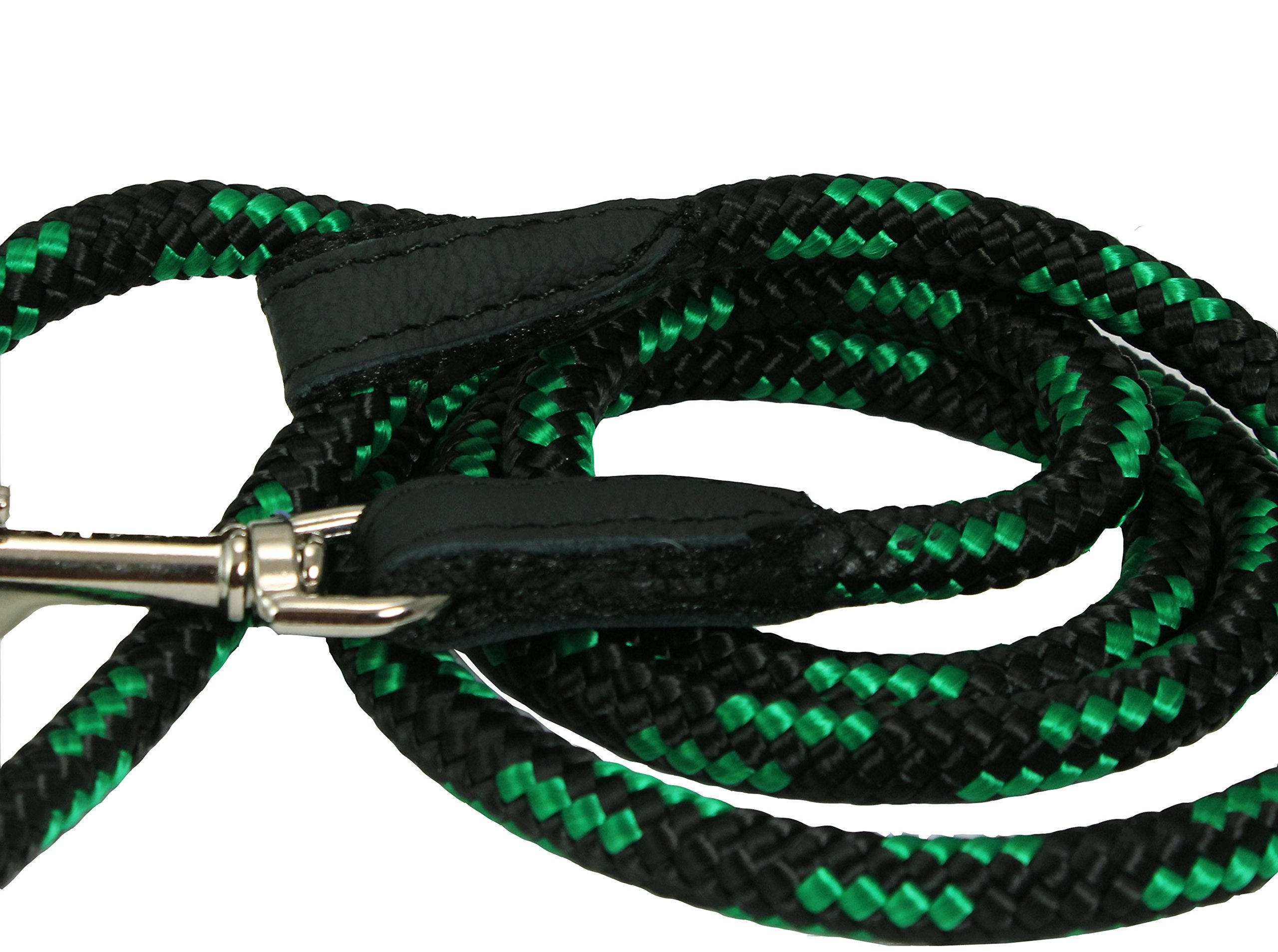 Dogs My Love Dog Rope Leash 4Ft Long (Small: 4Ft Long; 0.3' Diam (8Mm), Green/Black)