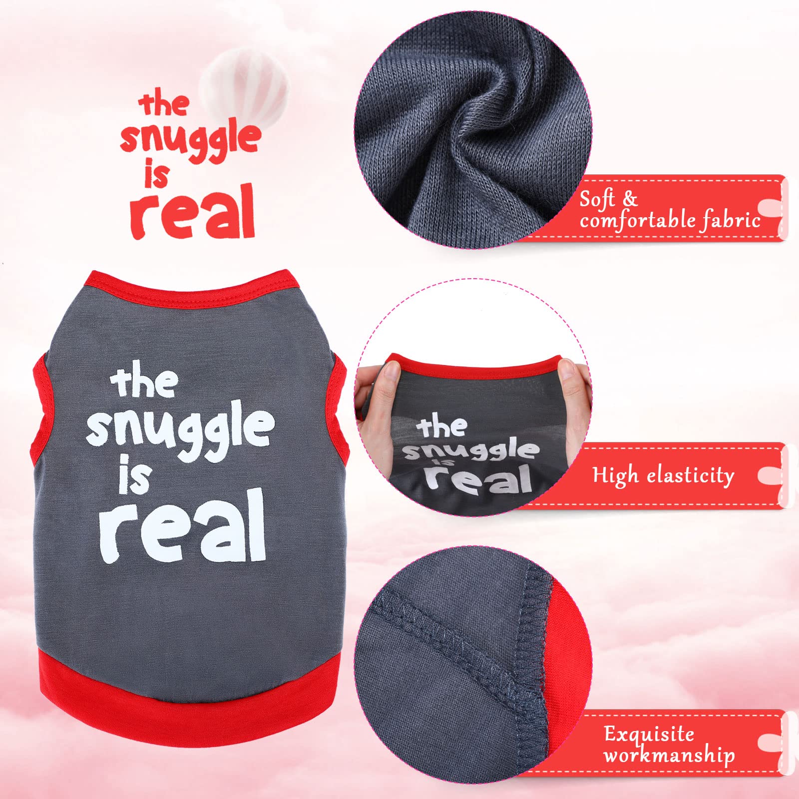 8 Pieces Pet Shirts Printed Puppy Shirts Soft Dog Shirt Pullover Dog T Shirts Cute Dog Sweatshirts Valentine'S Day Puppy Girl Clothes Dog Outfits Small Dog For Pet Dogs Cats (Classic Pattern,Size S)