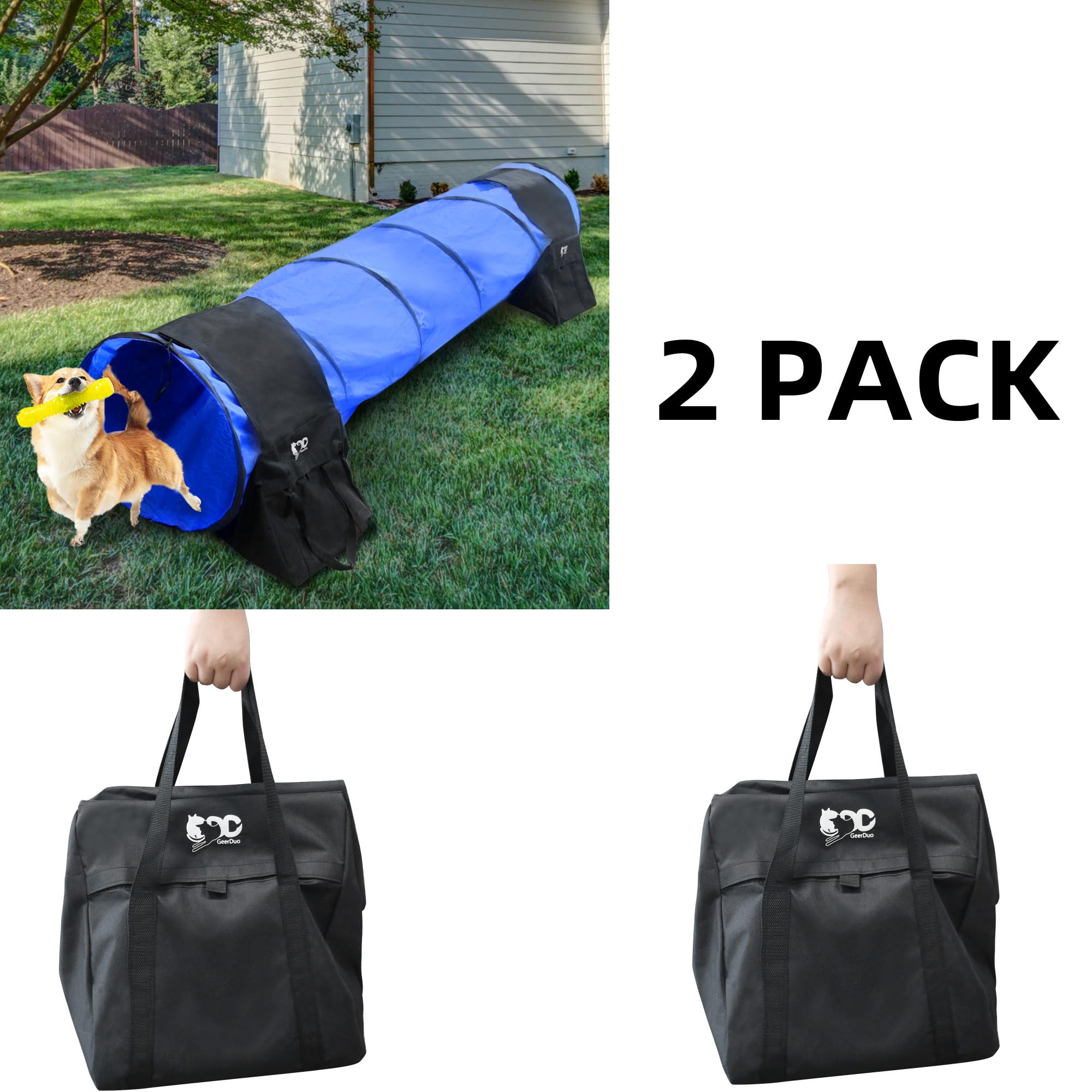 Geerduo 2 Pack Dog Agility Tunnel Sandbags, Dog Agility Equipment, Dog Agility Training (Sandbags,2 Pack)