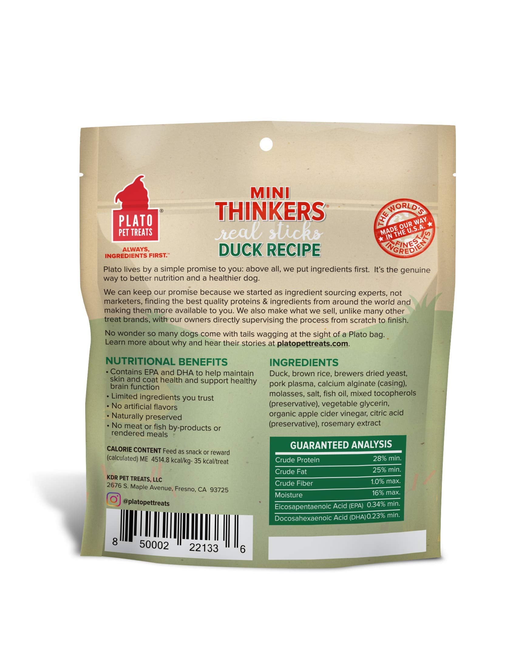 PLATO Mini Thinkers Duck Recipe 3oz, Natural (850002221336)