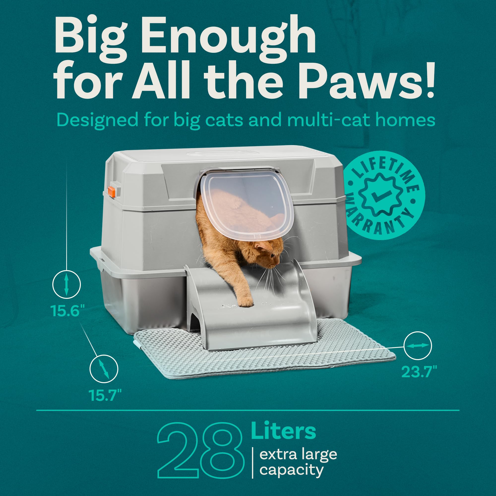 Stainless Steel Litter Box With Lid Stainless Steel Cat Litter Box Xl High Sides Metal Litterbox Large Kitty Litterbox Enclosed