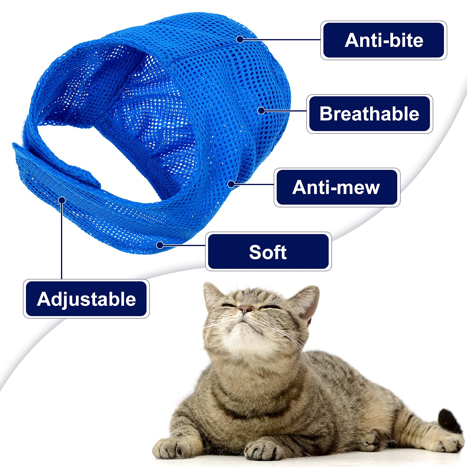 5 Pieces Cat Bathing Bag Set Cat Grooming Bag Adjustable Pet Shower Net Bag Cat Muzzles Anti-Bite Anti-Scratch Nail Clipper Tick Remover Tool Massage Brush For Pet Bathing Cleaning Trimming (Blue)