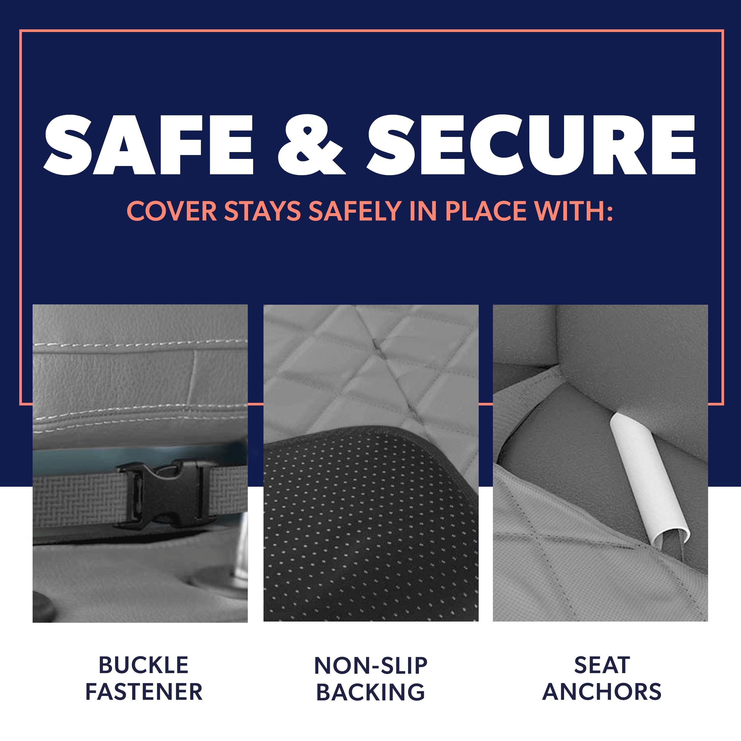 Active Pets Dog Car Seat Cover, Waterproof Front Seat Protector for SUV Truck Sedan, Pet Safety Travel Comfort System with Unive