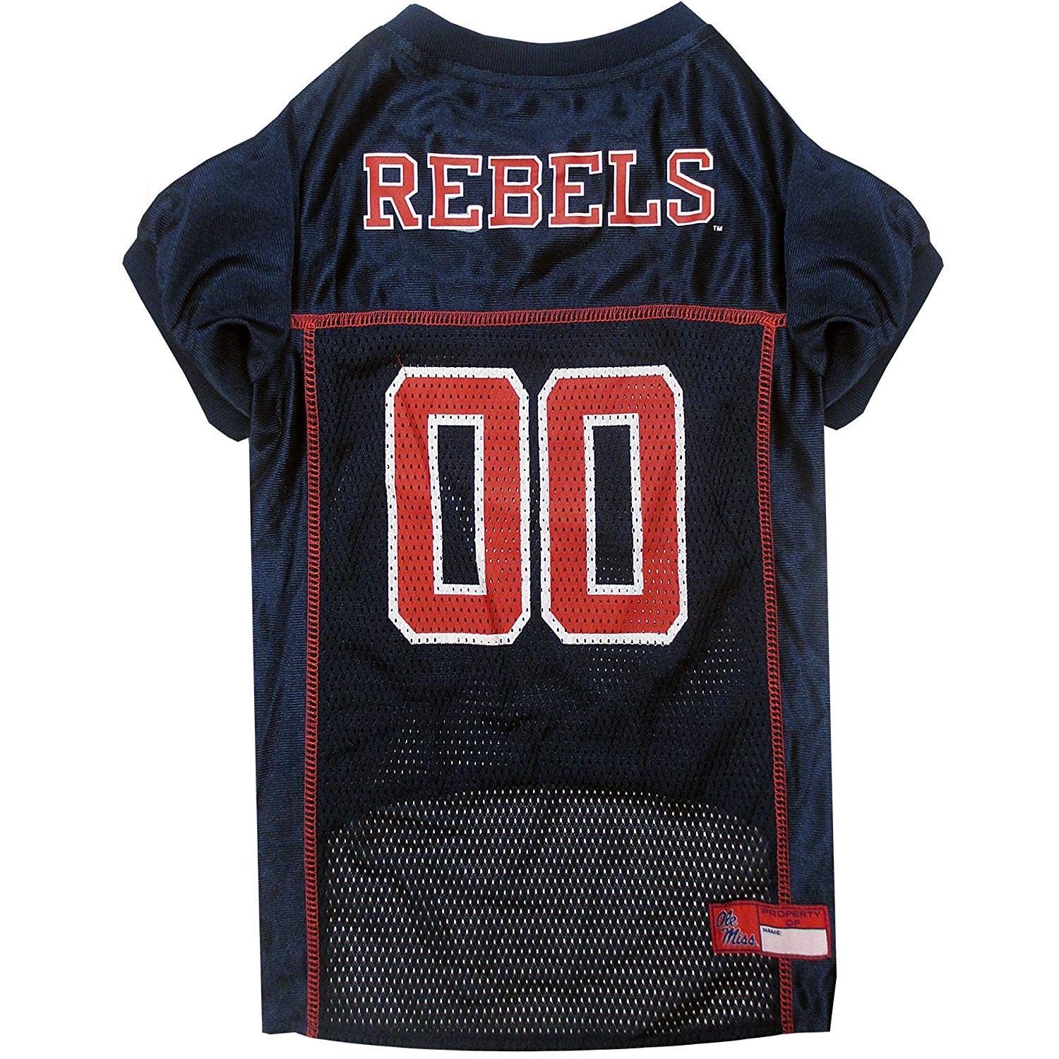 Pets First NCAA College Mississippi Ole Miss Rebels Mesh Jersey for DOGS & CATS, Small.Licensed Dog Jersey with your Favorite Fo