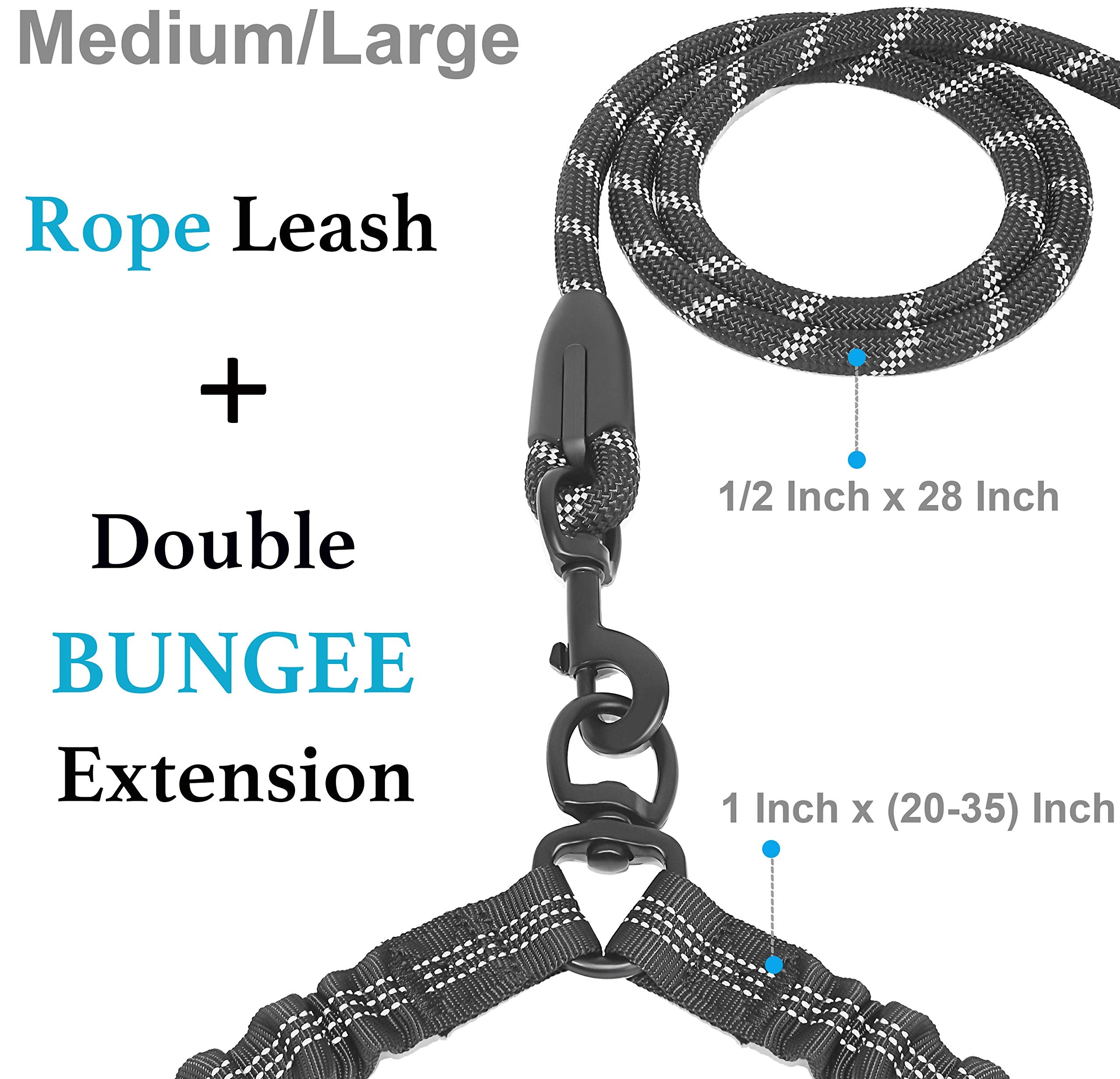 Iyopets Double Dog Leash With Two Extra Traffic Handles, 360 Swivel No Tangle Dual Dog Walking Leash, Comfortable Shock Absorbin