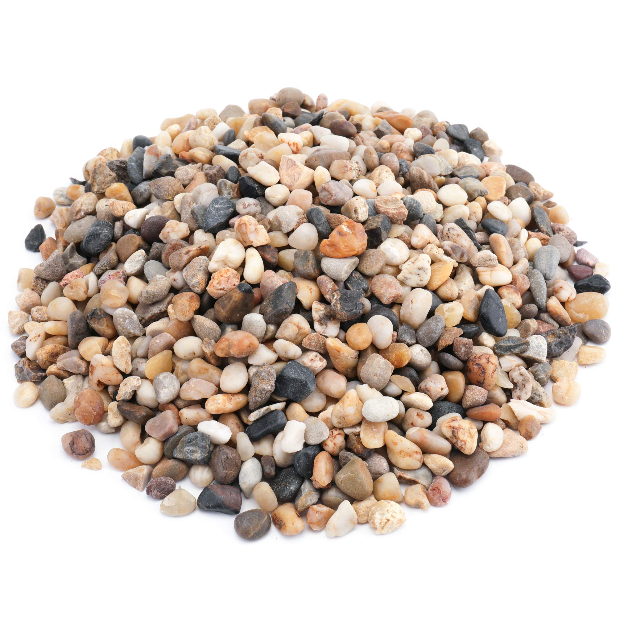 Wuweot 12 Pounds Decorative Small Pebbles, Natural Gravel Mixed Color Stones For Fresh Water Fish Animal Plant Aquariums, Landsc