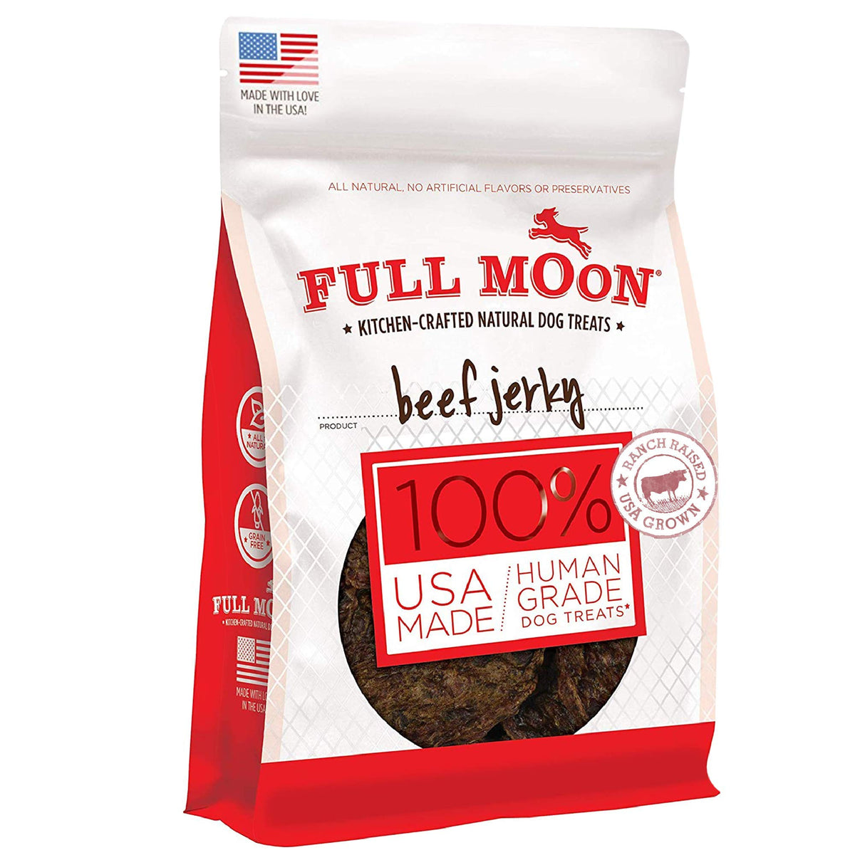 Full Moon Beef Jerky Healthy All Natural Dog Treats Human Grade Made In Usa Grain Free 11 Oz