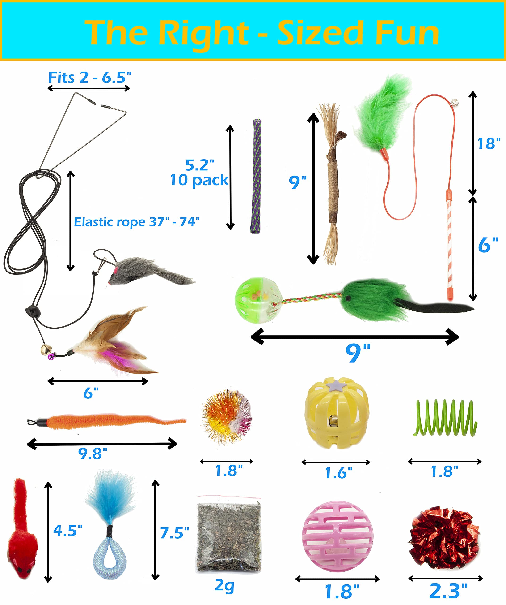 Fashion s Talk Cat Toys 50 Pcs for Indoor Cats,Interactive Door Hanging Mice Feather Toy Cat Spring Toy Cat Wand Catnip Crinkle