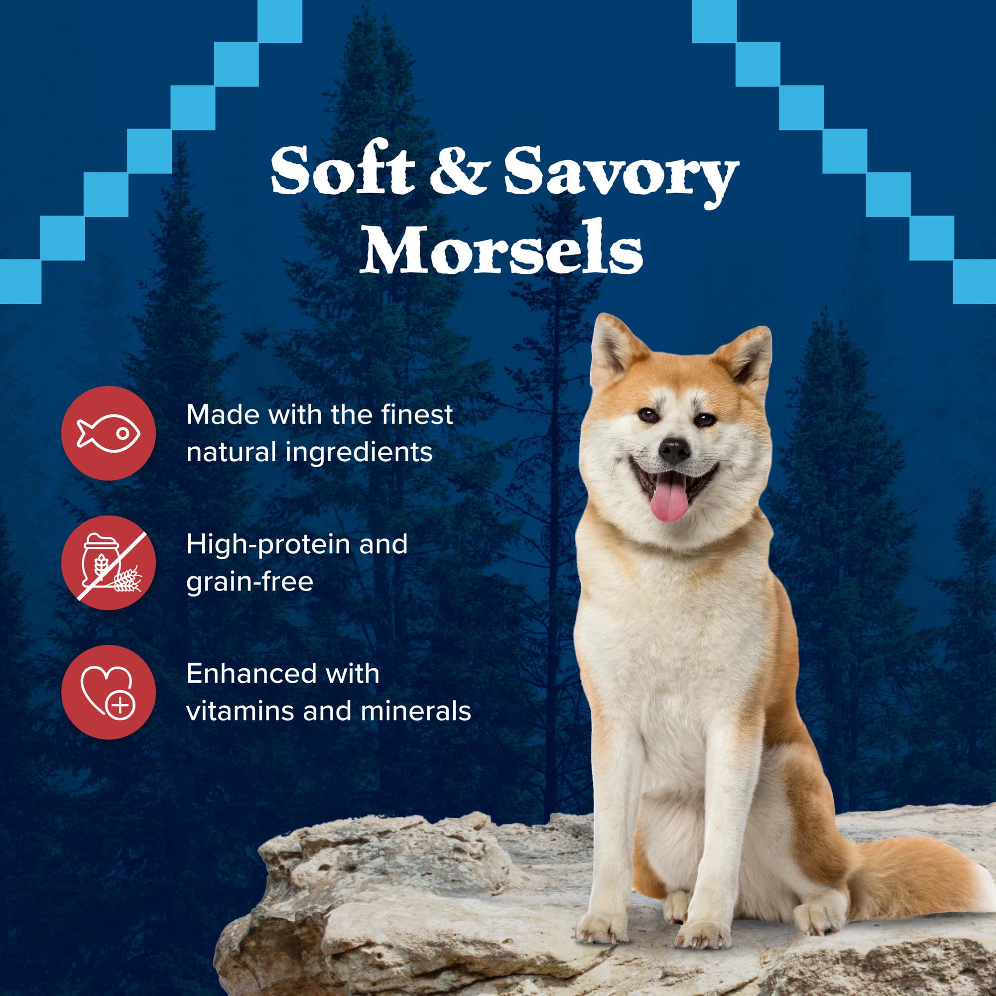 Blue Buffalo Wilderness Trail Treats Wild Bits High Protein Grain Free Soft-Moist Training Dog Treats, Salmon Recipe 4-oz Bag