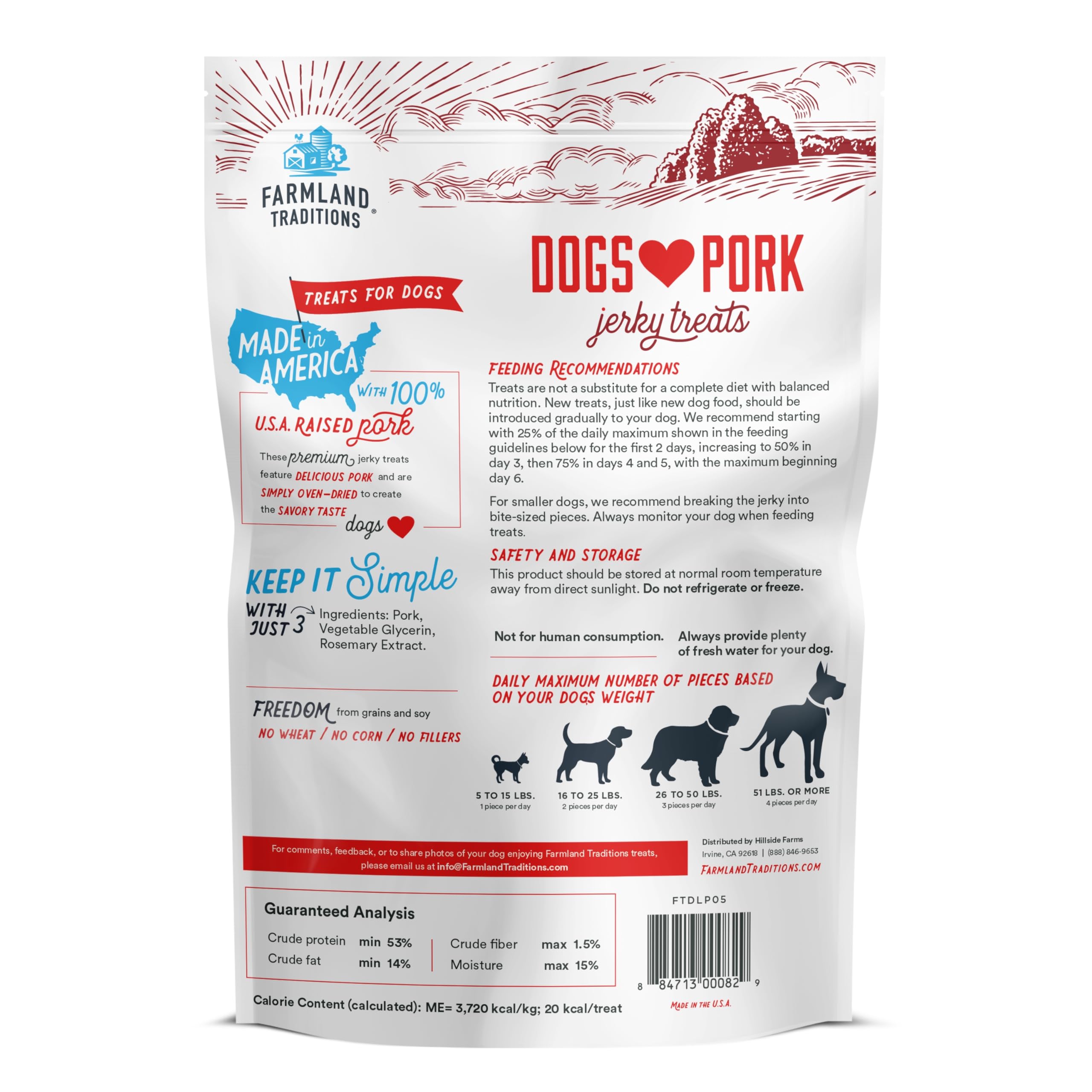 Farmland Traditions New Filler Free Dogs Love Pork Premium Jerky Treats for Dogs (13.5 oz.)