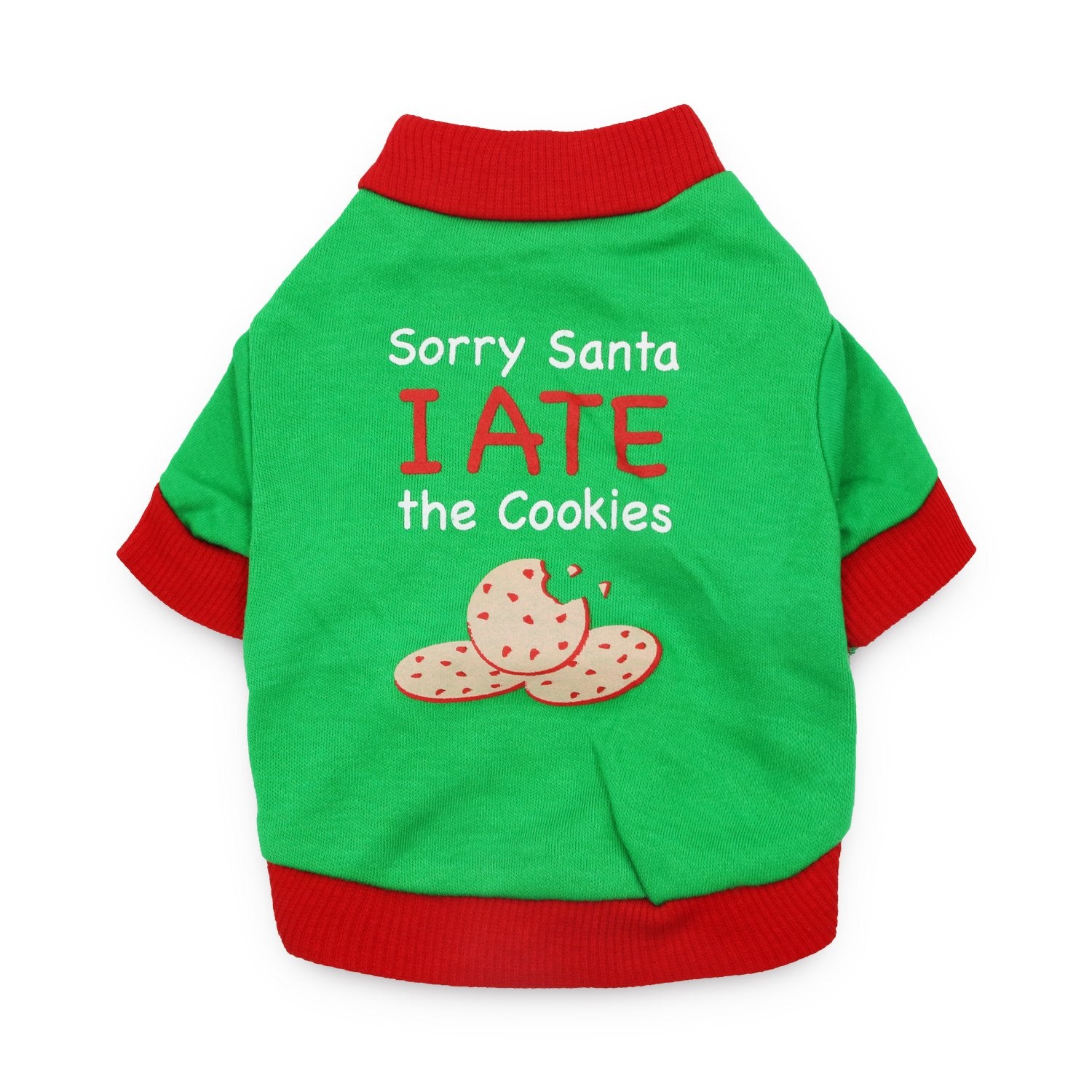 DroolingDog Dog Christmas Shirt Dog Xmas Clothes Pet Holiday Costume Sorry Santa I ATE The Cookie for Small Dogs, Medium
