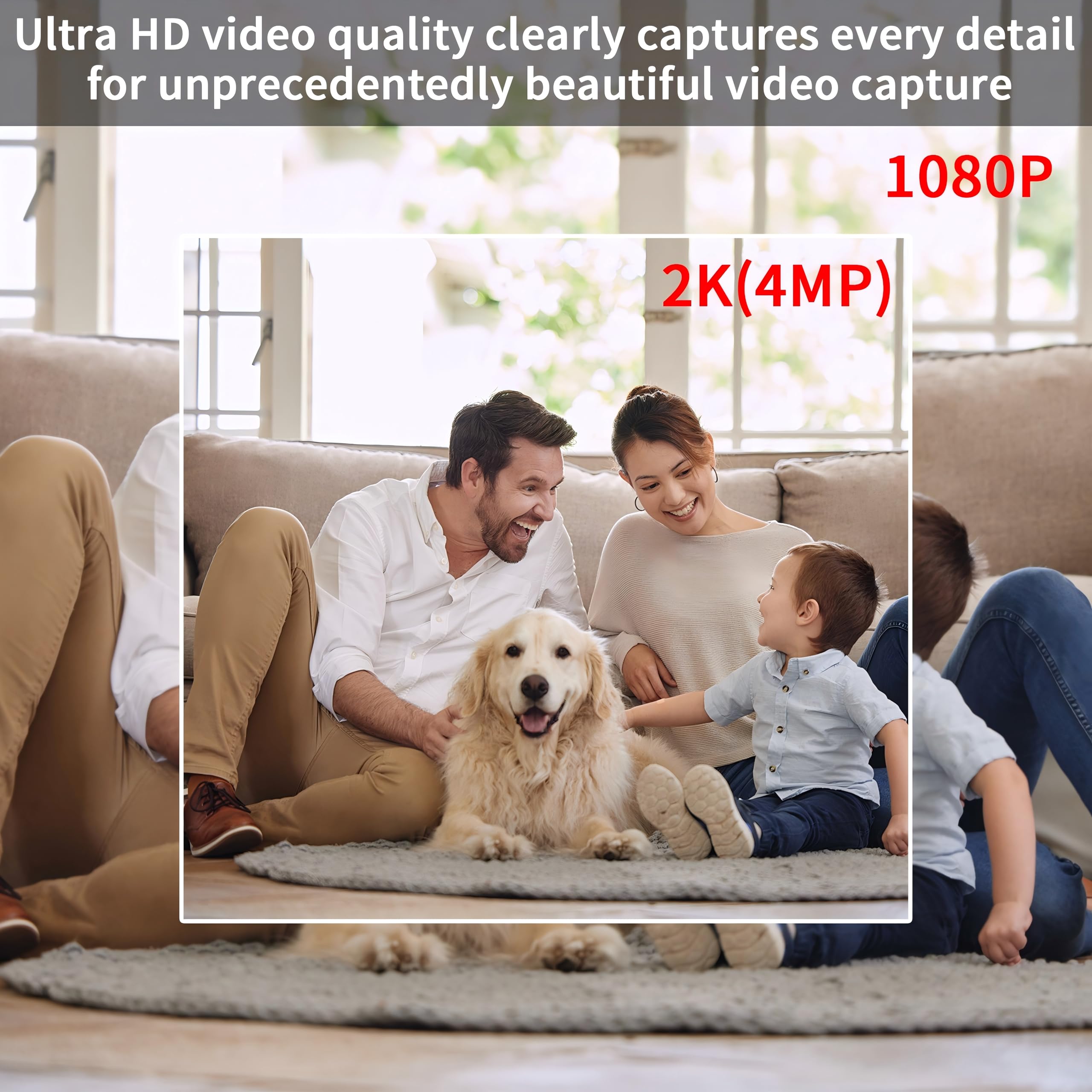 LUOHE Security Indoor Camera Portable Devices (Android/iOS)/4MP Cameras for Home Security Wireless WiFi/Puppy Camera with 24/7 L