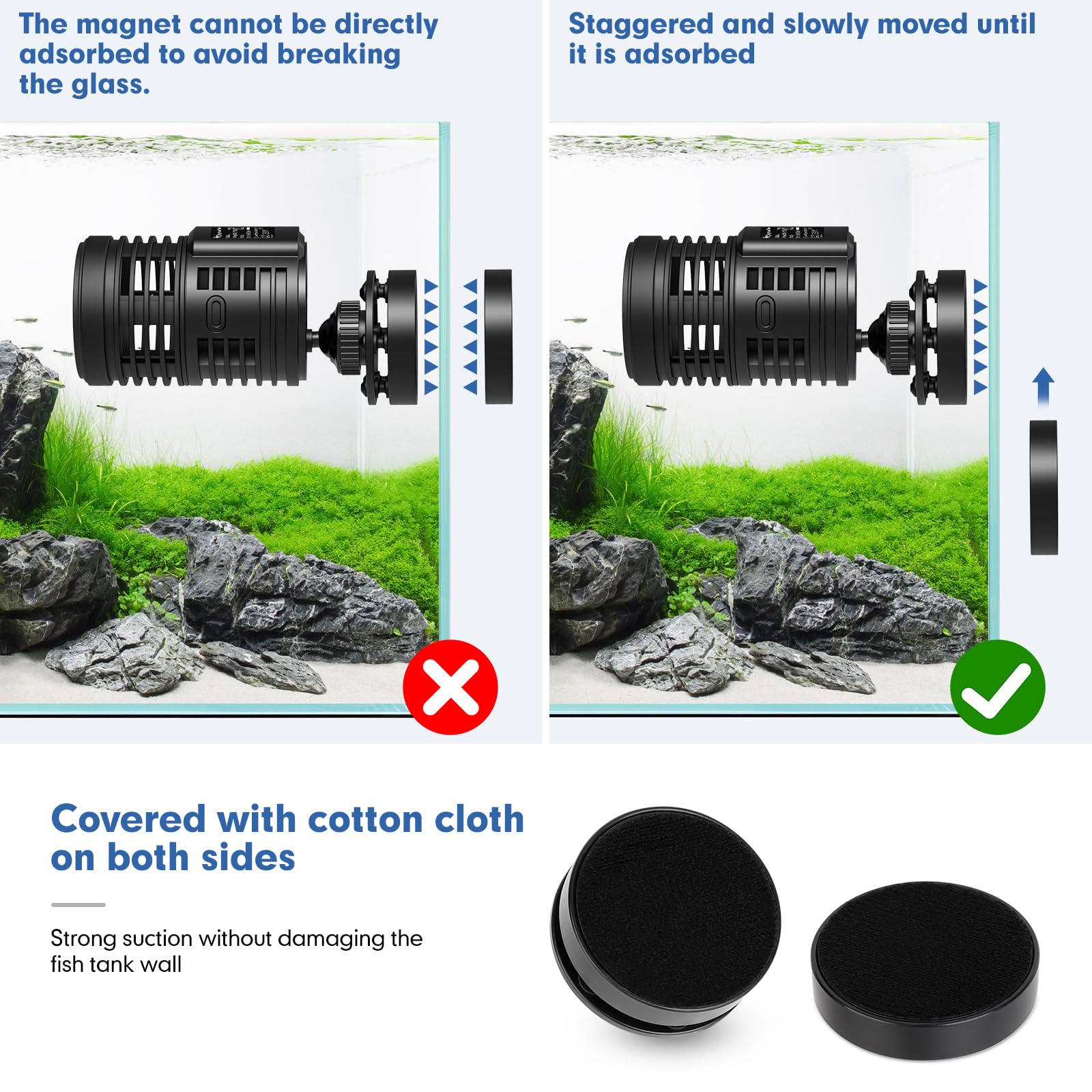 hygger 1320GPH Aquarium Wave Maker Pump with Strong Magnetic Suction Base, Ultra-quiet 360 Degree Rotating Submersible Power Hea