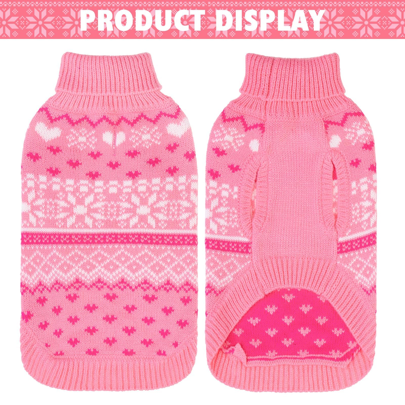 Scenereal Dog Sweaters For Small Medium Large Dogs, Turtleneck Pullover For Christmas Winter Holiday, Snowflake Coat Dog Clothes