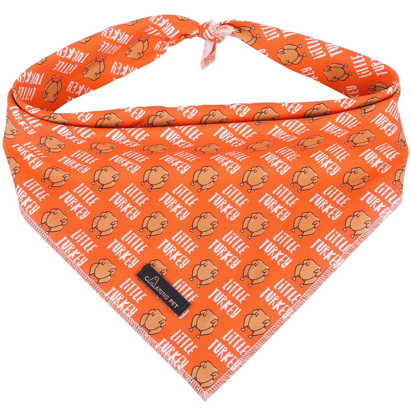 Aring Pet Thanksgiving Dog Bandana Cotton Turkey Dog Bandanas, Comfortable Orange Turkey Pet Scarf Triangle Bibs For Small To La