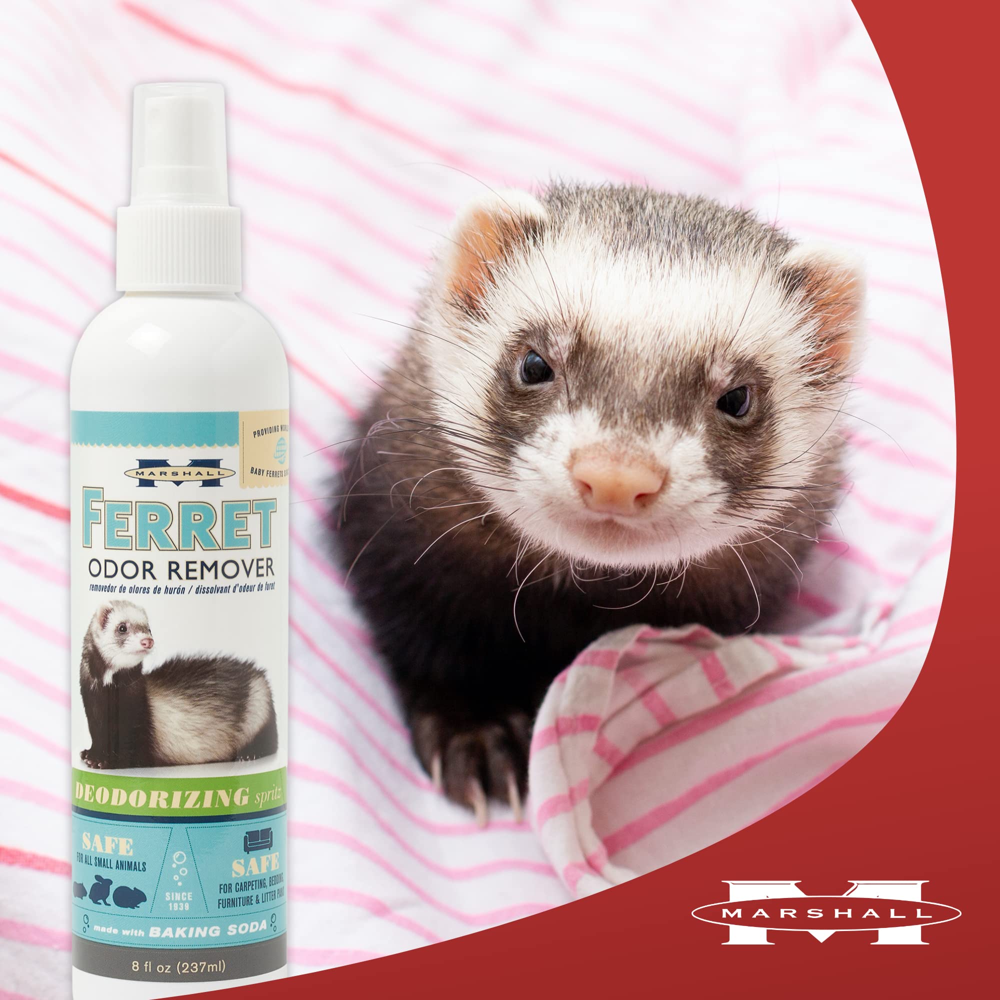 Marshall Pet Products Premium Natural Enzymatic Odor Remover And Deodorizer Spray For Severe Odors, For Small Animals And Ferrets, 8 Oz