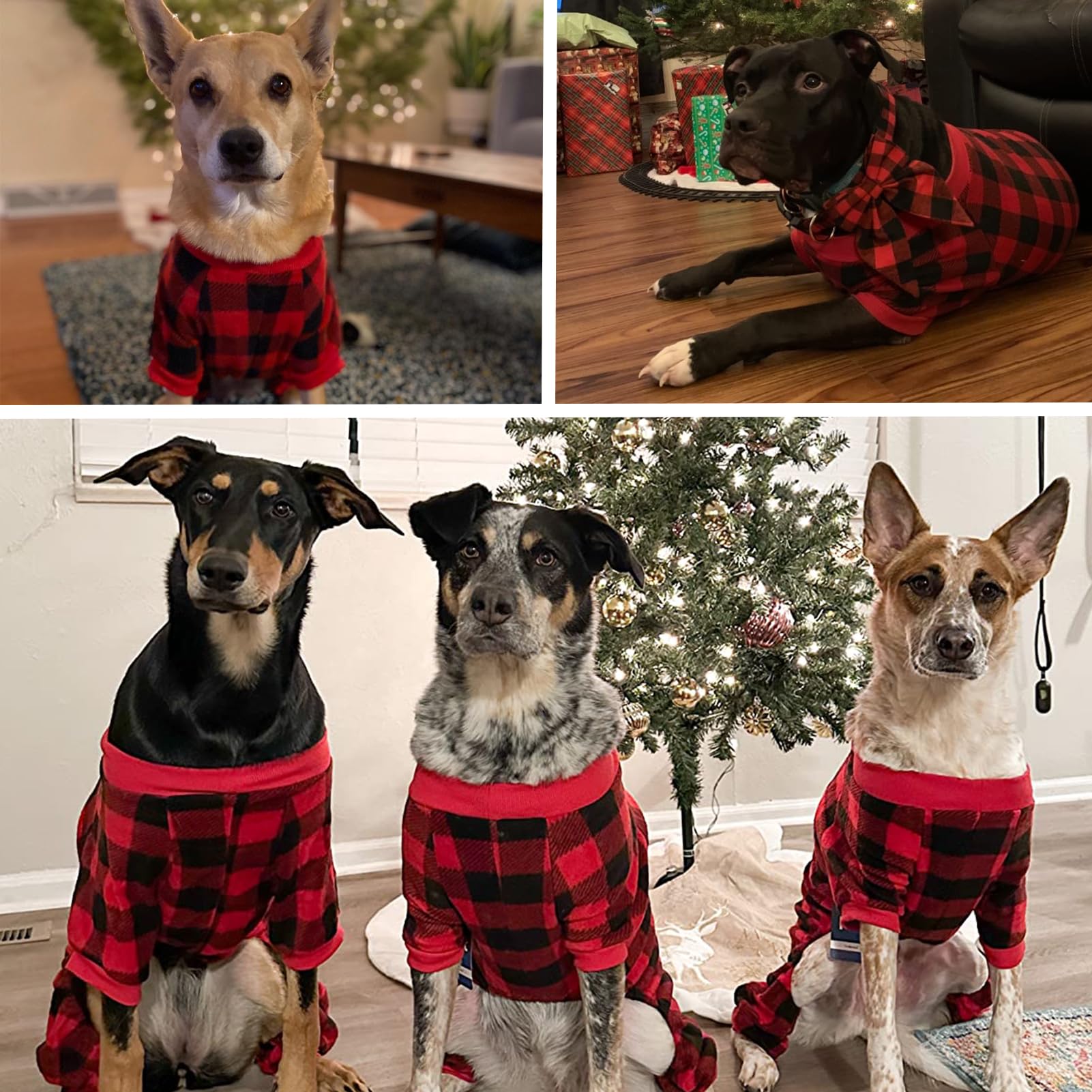 Scenereal Dog Pajamas For Small To Large Dogs Soft Pet Sweater Clothes Warm Puppy Onesie Outfits For Doggie Winter Christmas - D