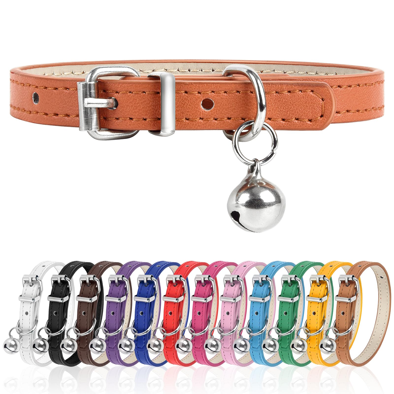 Xxs Dog Collar For Teacup Adjustable Teacup Dog Collar For Small Medium Large Dogs 3/8 Inch Width (Orange, Xxs)