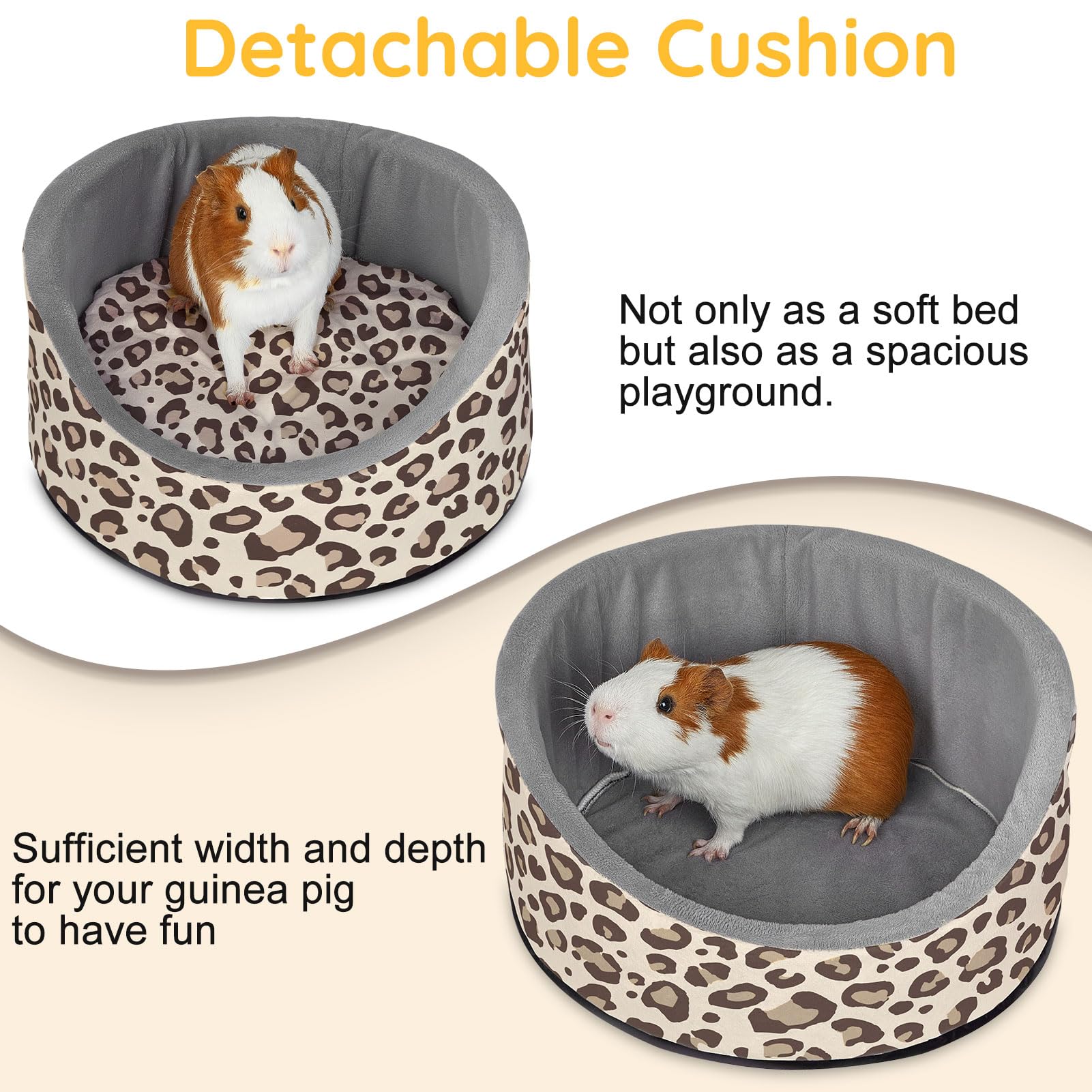 Glittme Soft Rabbit & Guinea Pig Bed - Thick Removable Mat, Machine Washable, Cozy Cuddler Cup Bed For Guinea Pig, Rabbit, Ferre