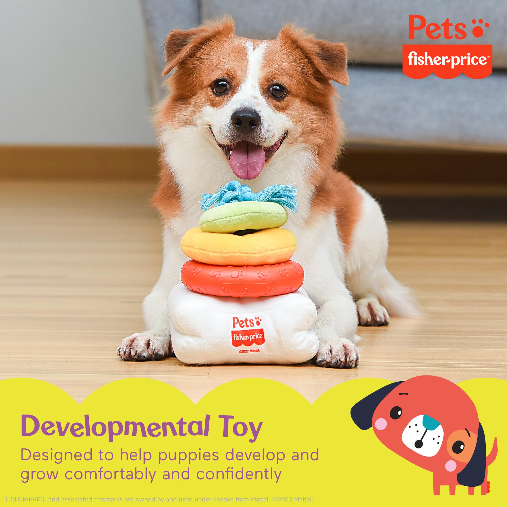 Fisher-Price for Pets Attack-A-Stack Chase & Toss Toy | Ring Stack Toy for Dogs, Multifunctional Toys, Developmental Toys for Do