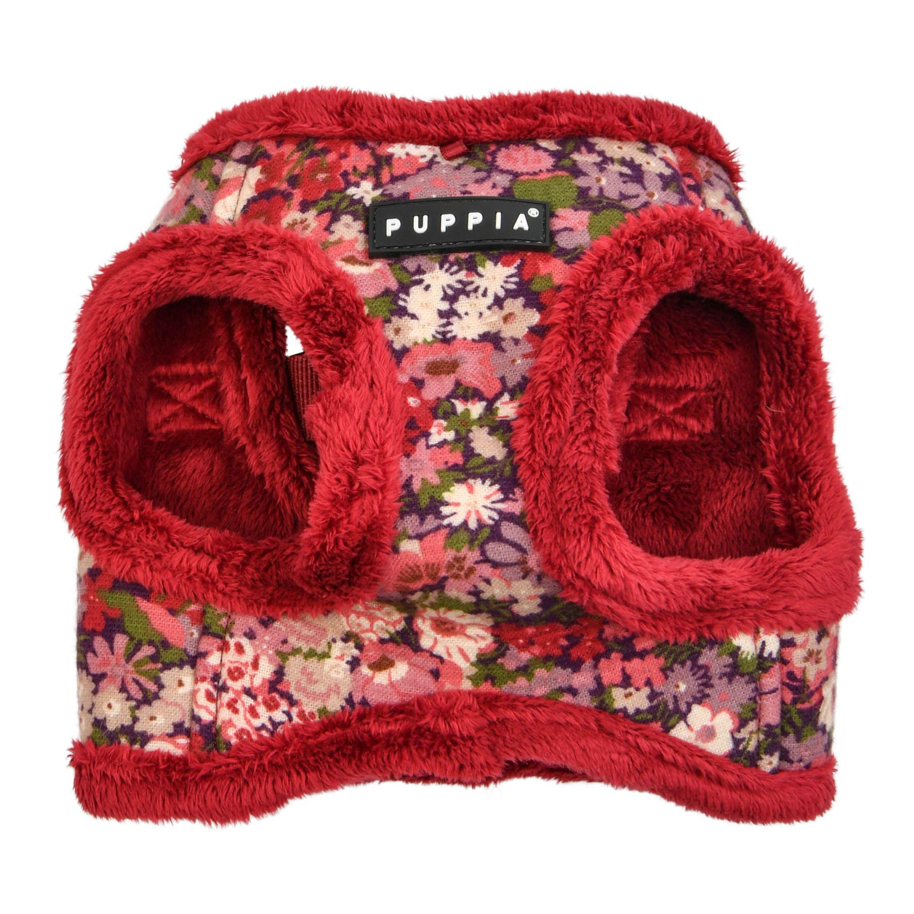 Puppia Gianni Vest Dog Harness Step-In Warm Winter Flower Pattern For Small And Medium Dog, Wine, X-Large
