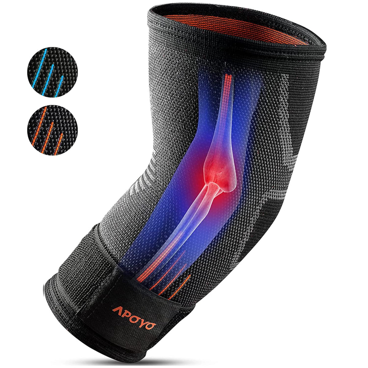 Apoyo Elbow Brace For Tendonitis And Tennis Elbow, Elbow Compression Sleeve, Tennis Elbow Brace For Women And Men W Adjustable S