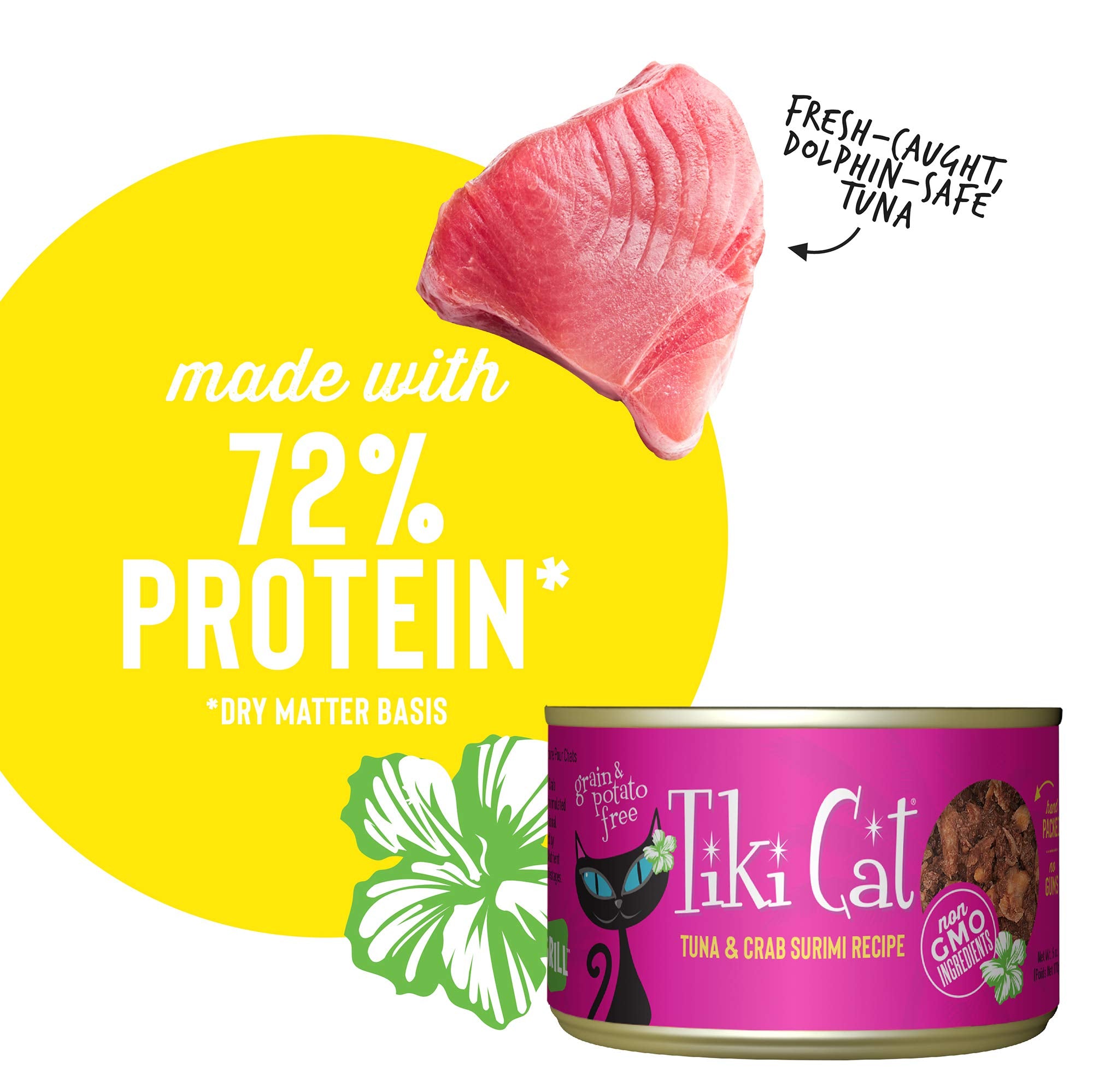 Tiki Cat Grill Wet Cat Food, Tuna & Crab Surimi, 6 oz. Cans (8 Count)