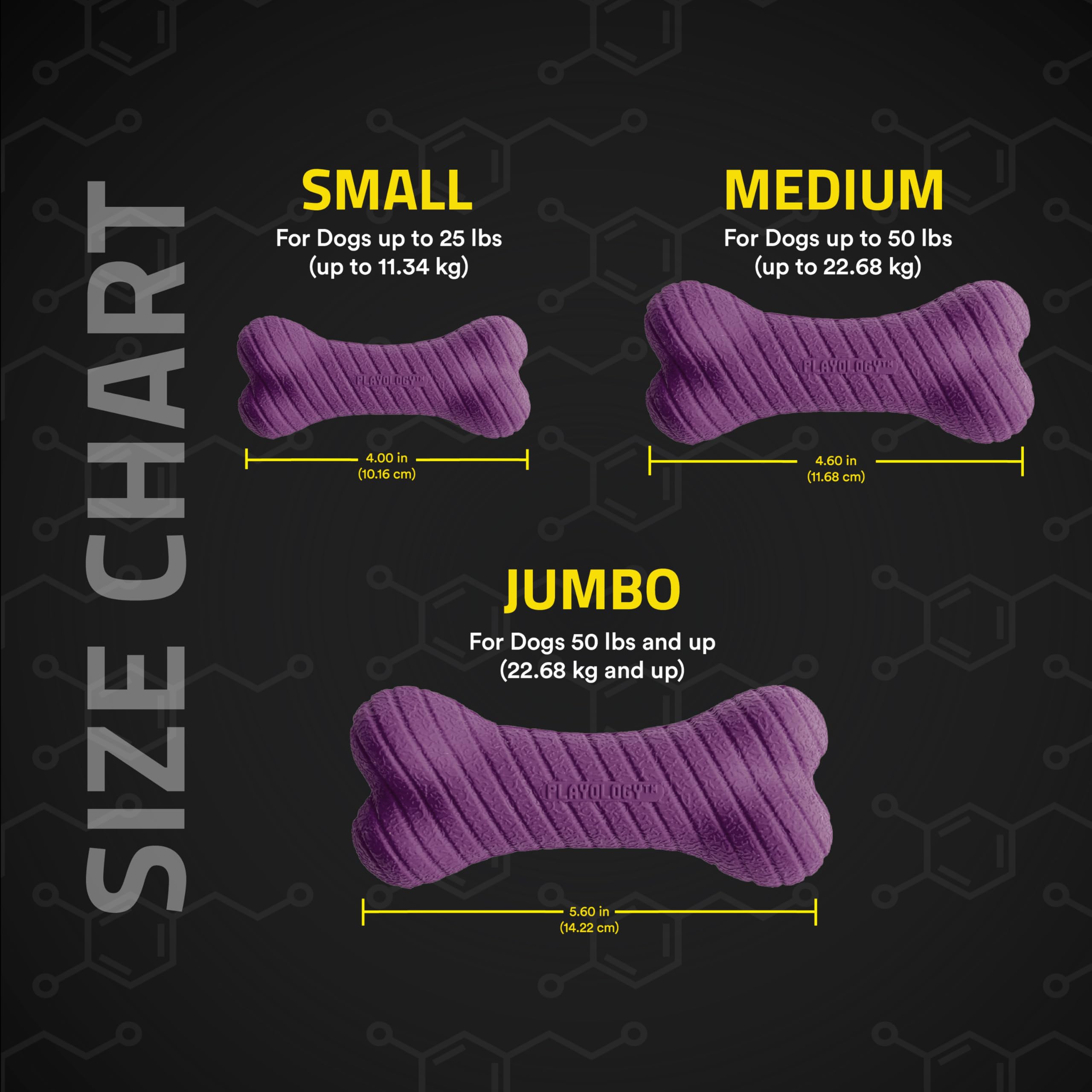 Playology Dual Layer Bone | Engaging All Natural Bacon Scented Dog Toys, Value 3-Pack | Purple Bone For Small Dogs Up To 25Lbs |