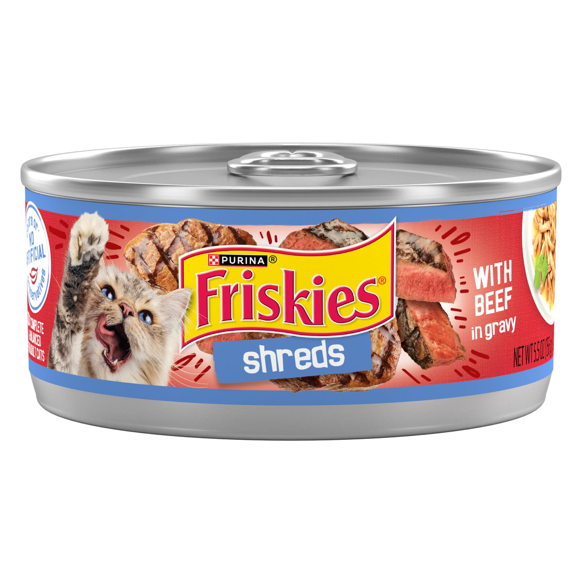 Purina Friskies Shreds With Beef In Gravy Wet Cat Food - (Pack Of 24) 5.5 Oz. Cans