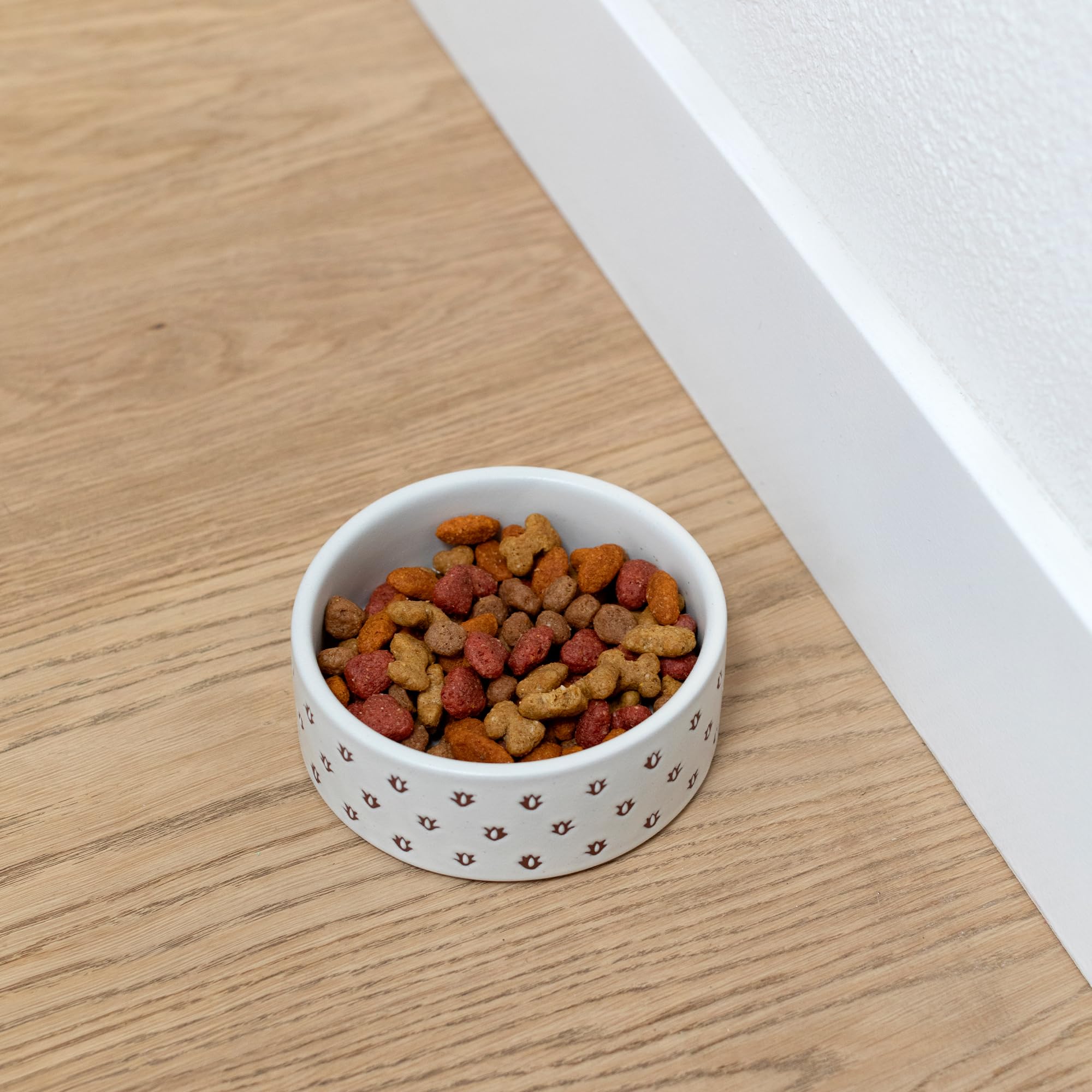 Fringe Studio Speckled Block Bone Small Wax Resist Ceramic Pet Bowl (5 Diameter x 1.75 H, 12 fl.oz.), PetShop Collection (473501