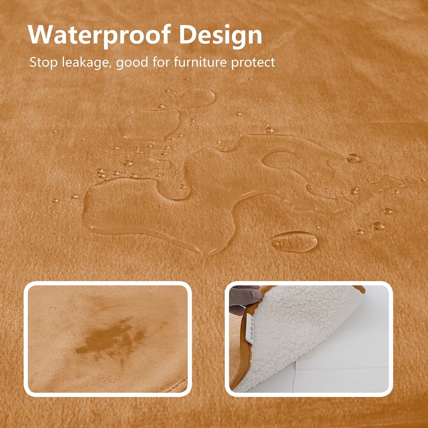 Bigbeer Waterproof Dog Blankets For Large Dogs, Washable Pet Blanket For Indoor Cats, Plush Sherpa Puppy Throw Furniture Protect