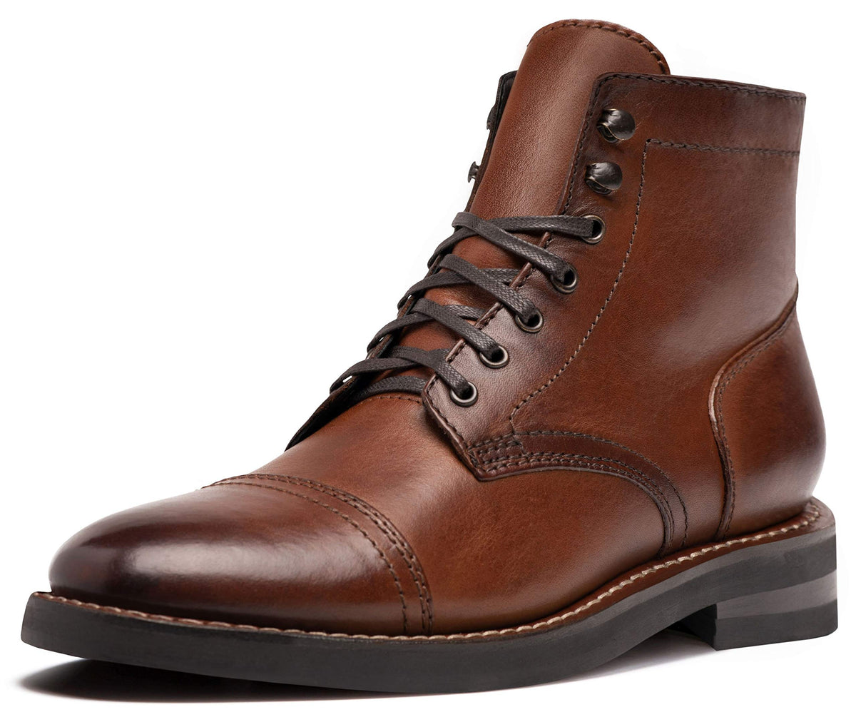 Thursday Boot Company Menas Captain Cap Toe Leather Boots, Brandy, 85