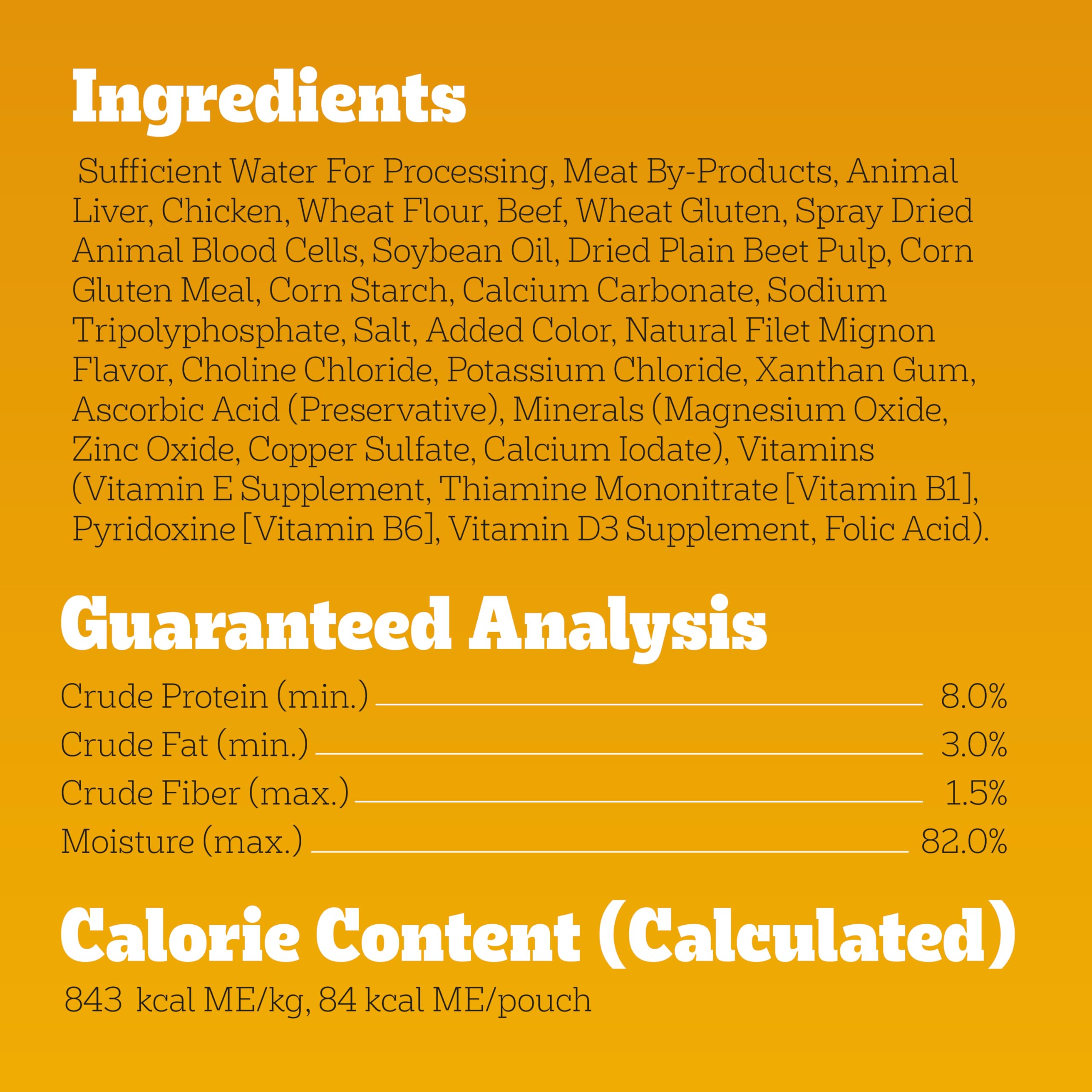 Pedigree Choice Cuts In Gravy Adult Soft Wet Dog Food, Filet Mignon Flavor, 3.5 oz Pouches, 16 Pack