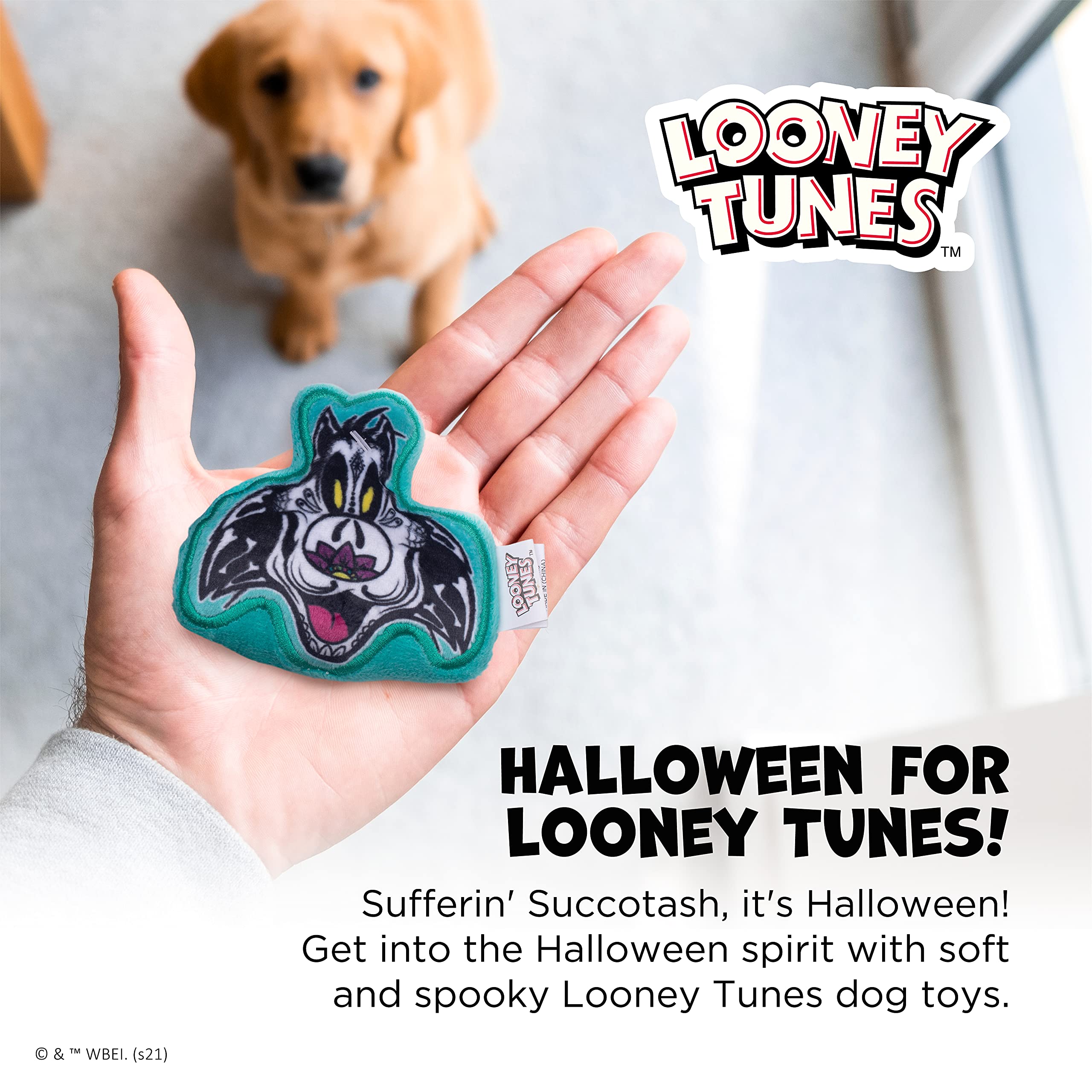 Looney Tunes For Pets Halloween Sylvester The Cat & Tweety Bird Silo Pet Squeaker Toys 2 Piece | Squeaky Dog Toys Small Dog Toys For Small Dogs | Halloween Dog Chew Toys,Ff18363