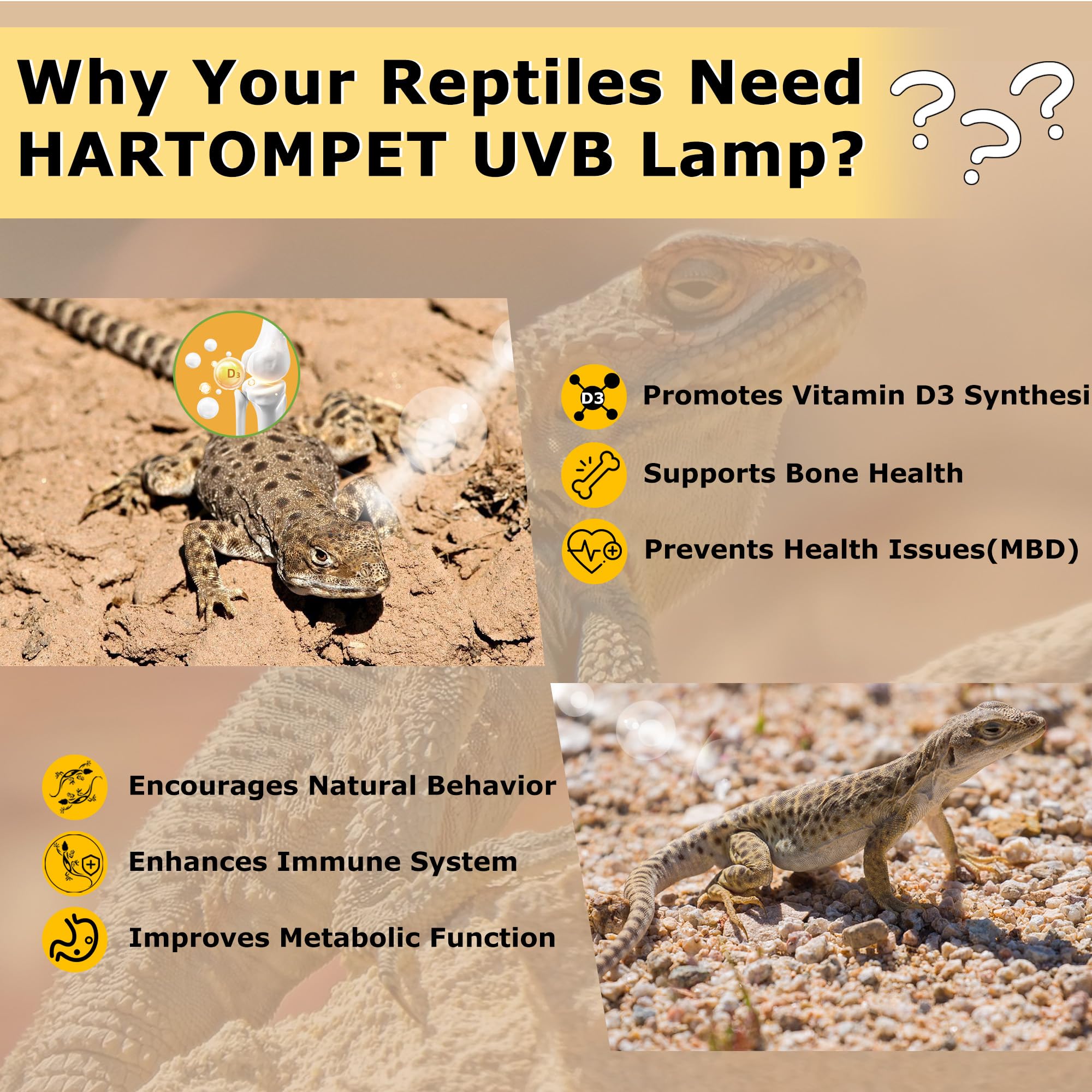 Hartompet Uvb 10.0 Reptile Light 26W, Compact Fluorescent Lamp, Coil Desert Bulb For Bearded Dragons, Lizards, Snakes, Geckos, A