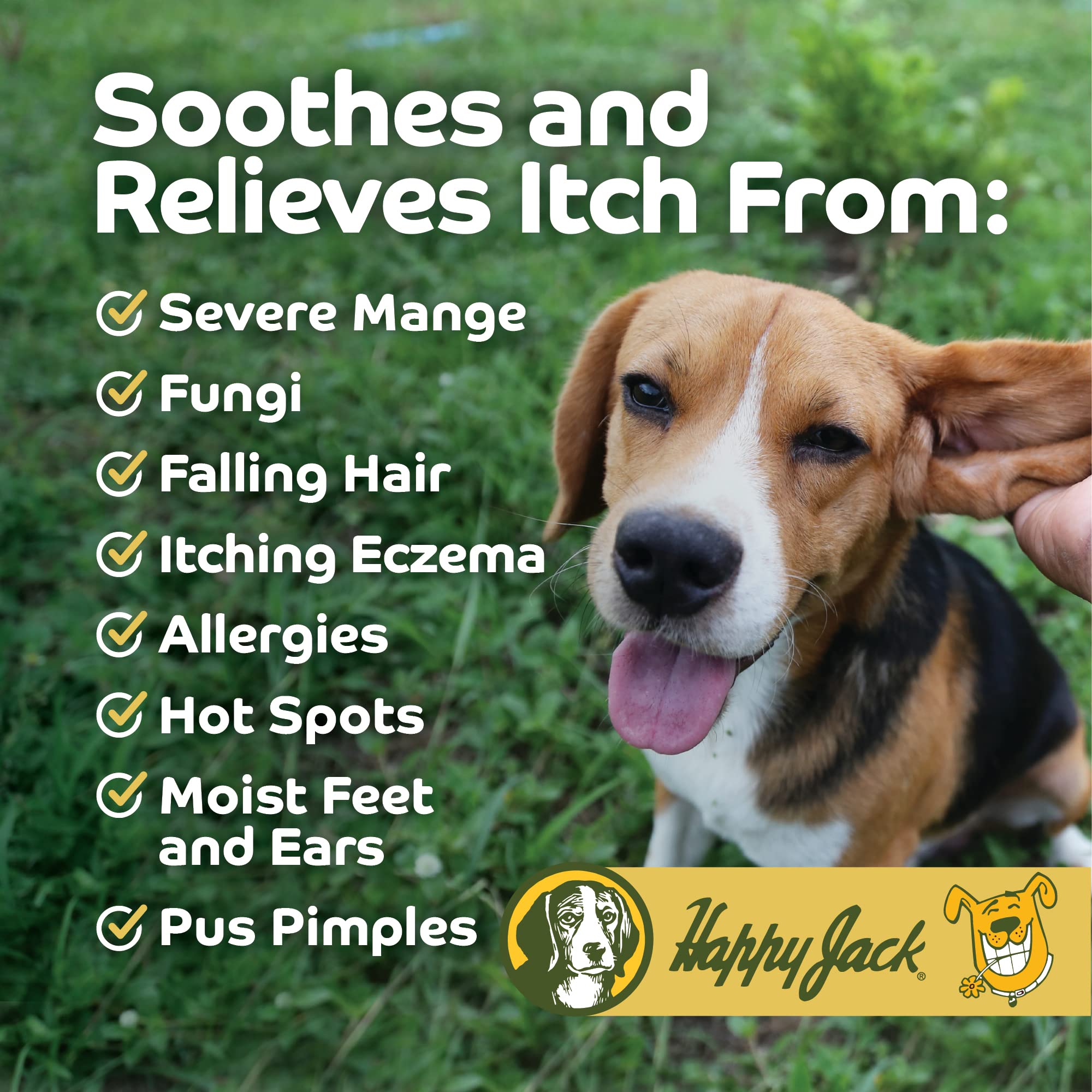 HAPPY JACK Mange Medicine & Treatment for Dogs & Horses - Brings Soothing Itch Relief to Severe Mange, Fungi, Allergies, Eczema