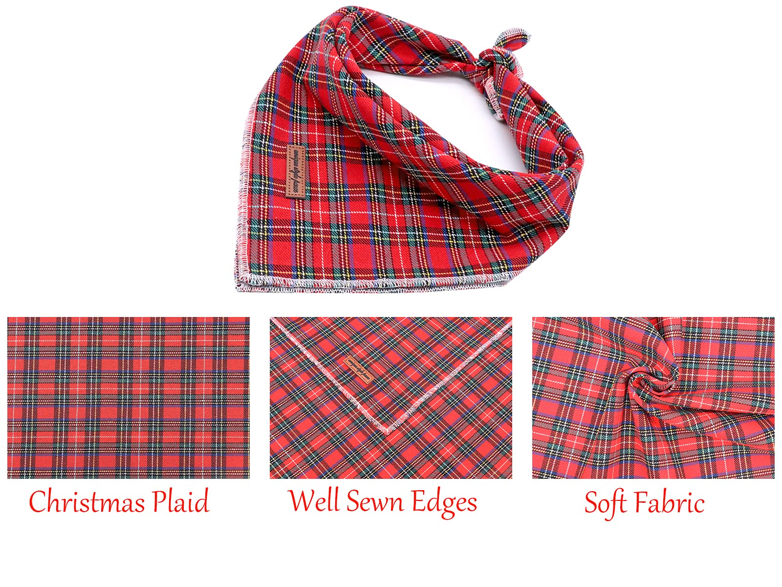 Unique Style Paws Dog Bandana, 1Pc Washable Square Christmas Dog Scarfs For Small Medium Large Dogs Adjustable Dogs Bib Scarfs F