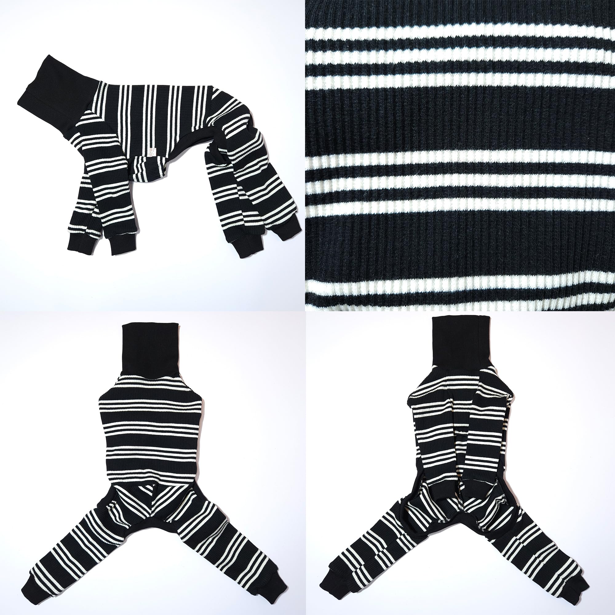D Doggy Star Italian Greyhound Clothes Soft Stretchy Onesie Refined Stripe Outfit Whippet For Dog Coat (3Xl,Onsi Ivory Str)