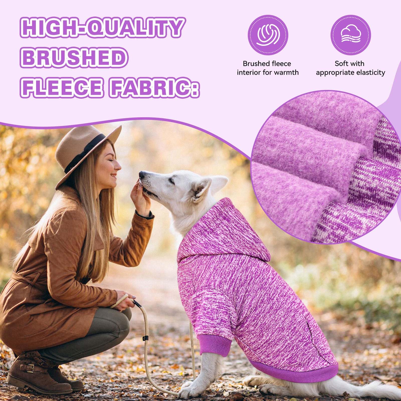 Dog Sweaters For Small Dogs Hoodie Fleece Dog Sweater Soft Clothes Sweatshirt With Pocket Hoodie For Small Dogs Puppy Sweater(Pu