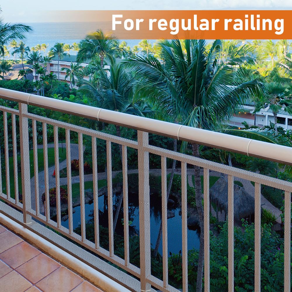 2 Pack 10ft x 2.6ft Indoor Outdoor Baby Safety Stair Railing Net Baby Proofing Stair Balcony Banister Rail Guard Child Safety St