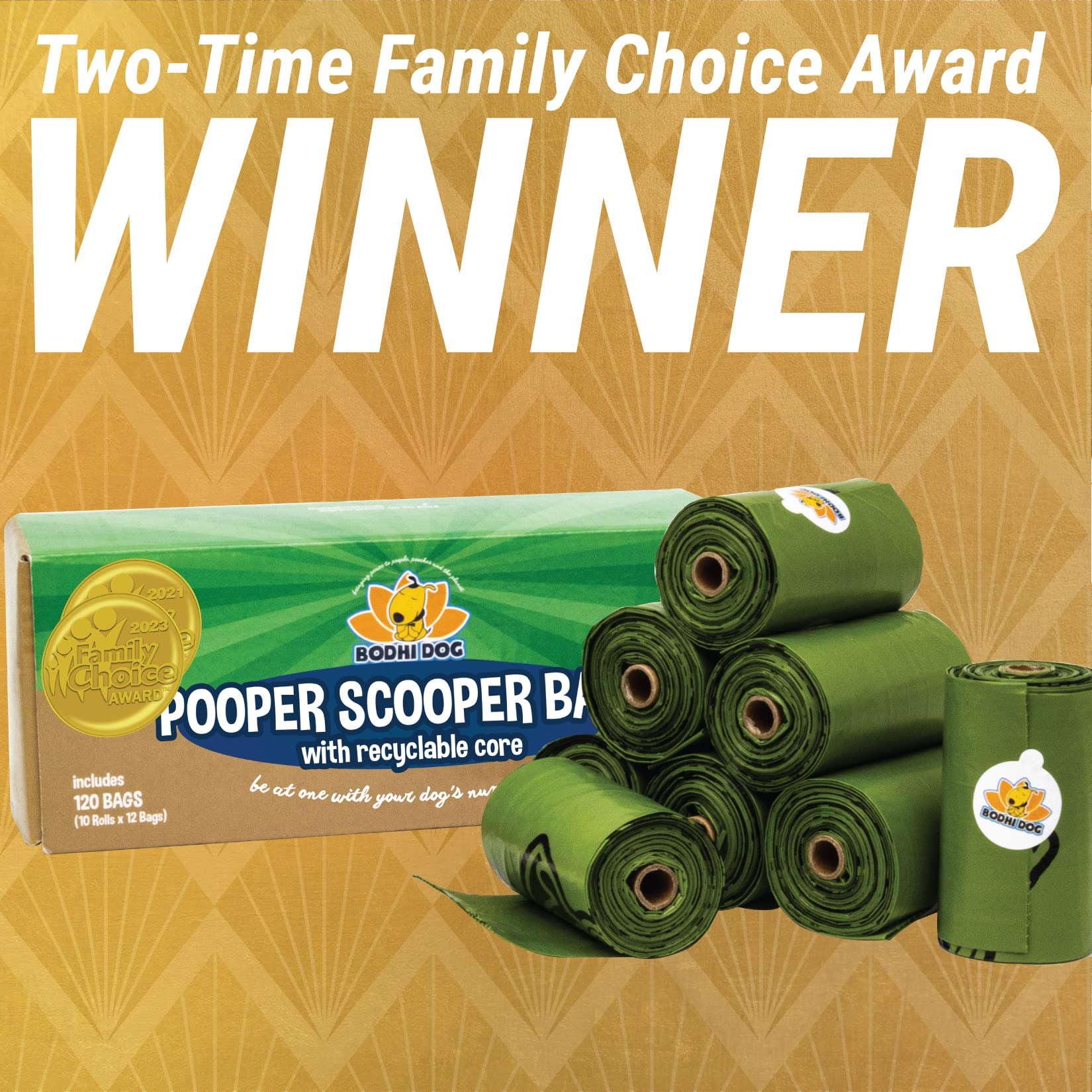 Bodhi Dog Pooper Scooper Bags With Core - 120 Thick Leak-Proof Pet Waste Bags, Fits Standard 6-Inch Scoops, Durable & Easy To Us