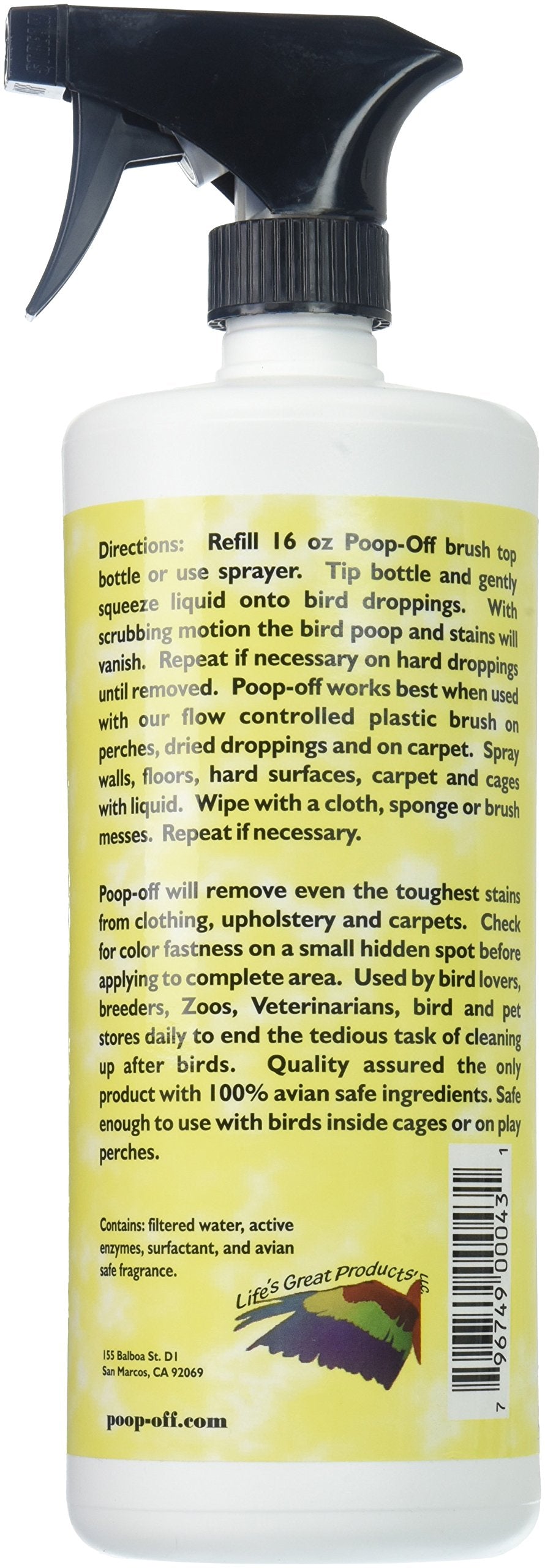 Poop-Off Bird Poop Remover Sprayer, 32 oz, Plastic, One Color, Easy Clean Solution